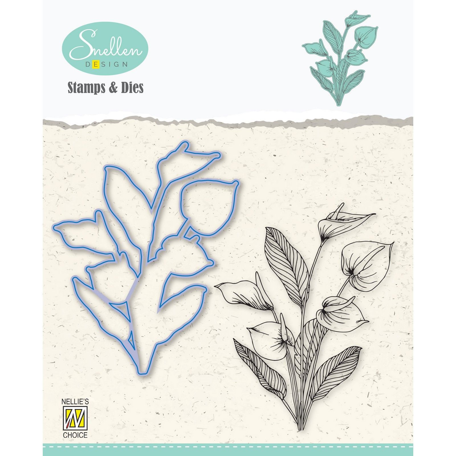 Nellie's Choice • Snellen Design Diecut & Clear Stamp Sets Flowers Series Anthurium