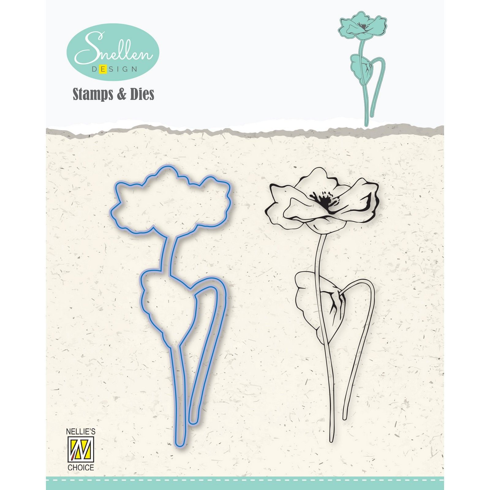 Nellie's Choice • Cutting Die & Clear Stamp Garden Flower Serie Poppy