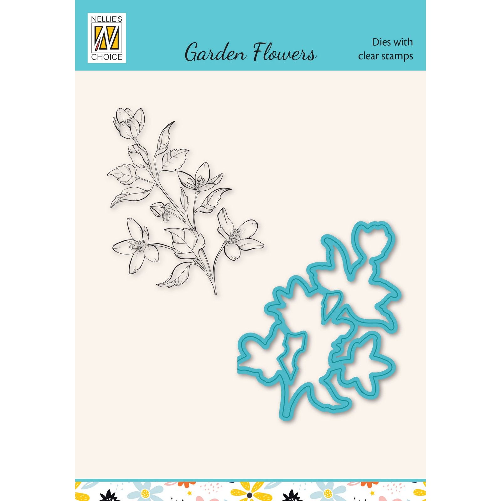 Nellie's Choice • Snellen Design Diecut & Clear Stamp Sets Flowers Series Magnolia-1