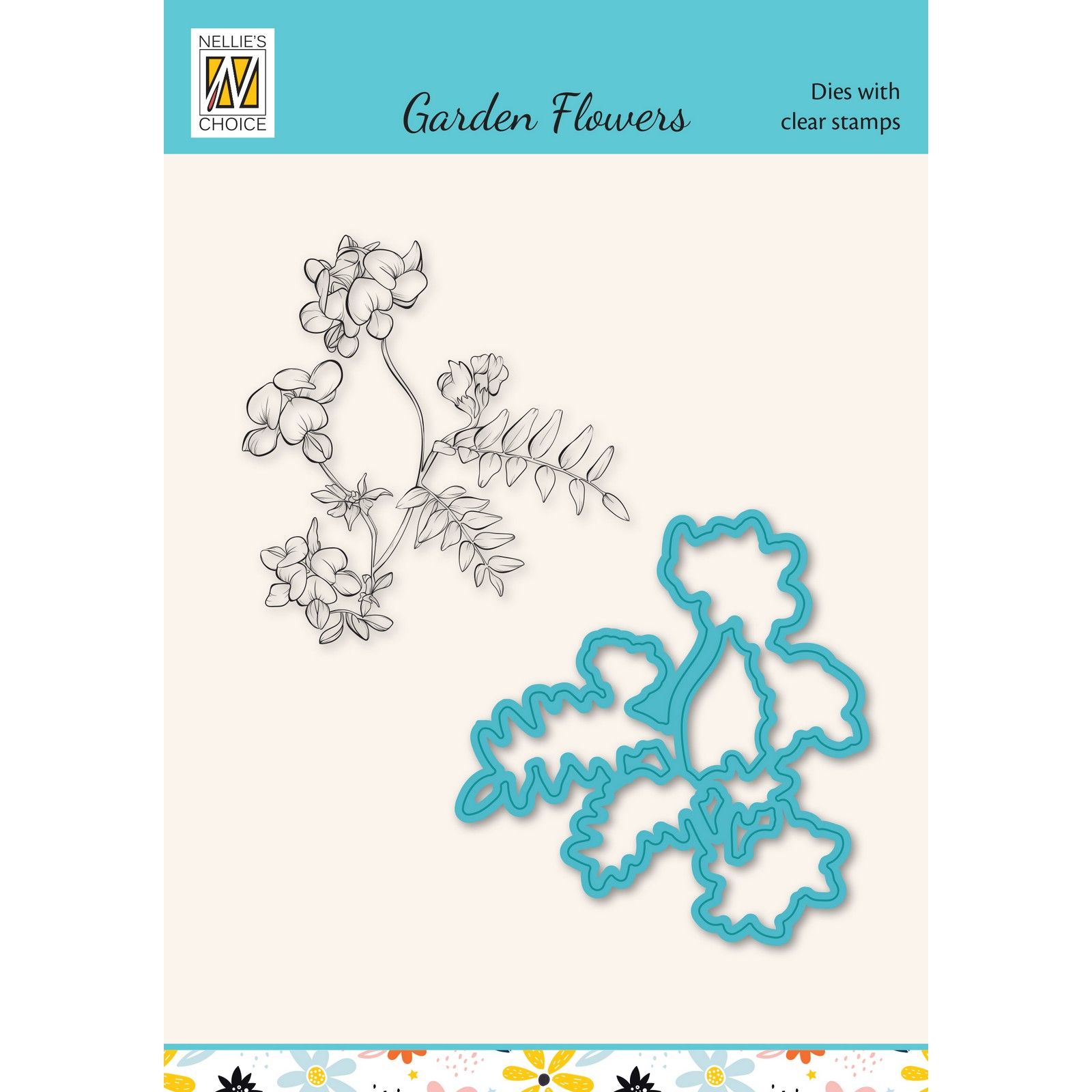 Nellie's Choice • Cutting Die & Clear Stamp Garden Flower Serie Bush Vetch