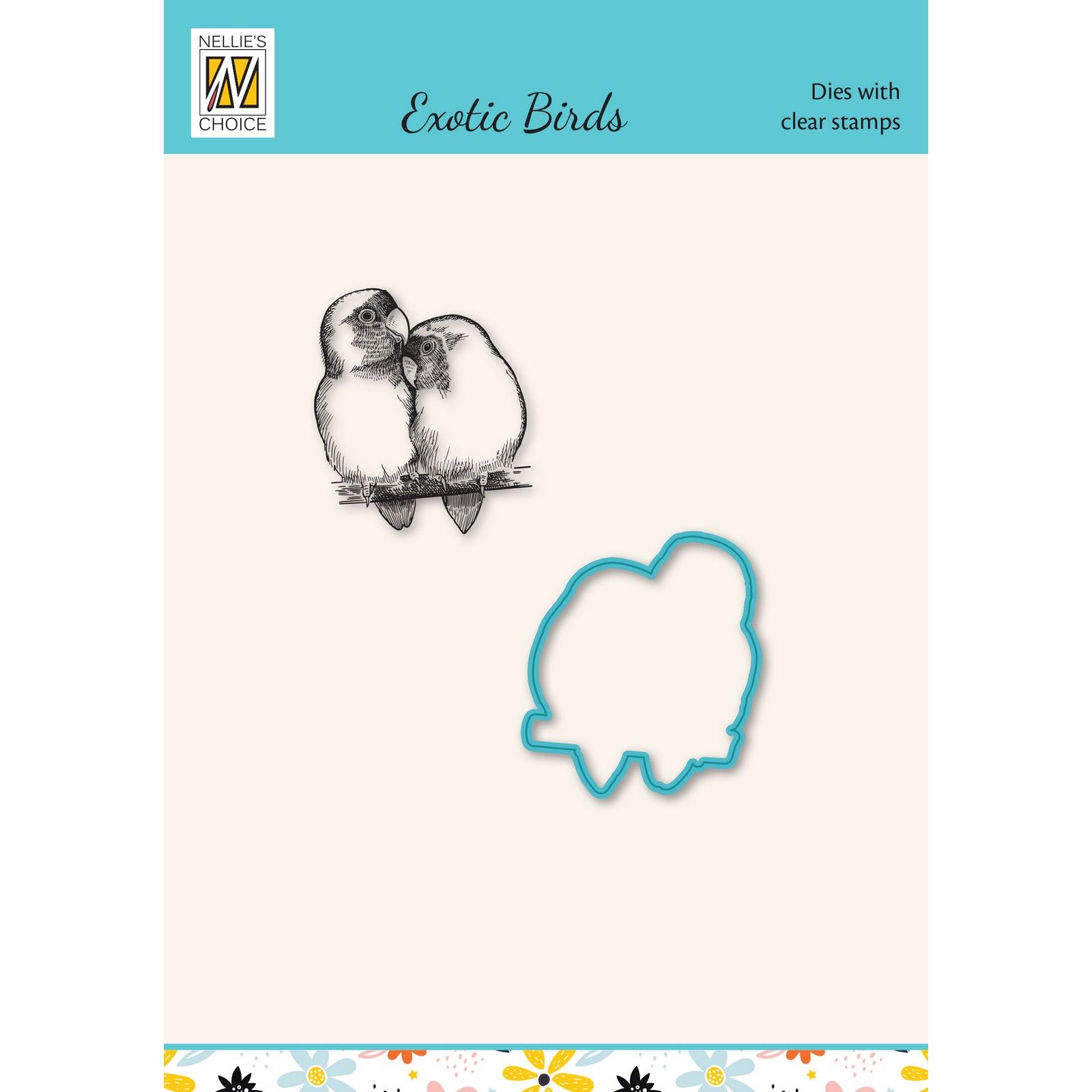 Nellie's Choice • Cutting Die & Clear Stamp Exotic Birds Serie Agapornis