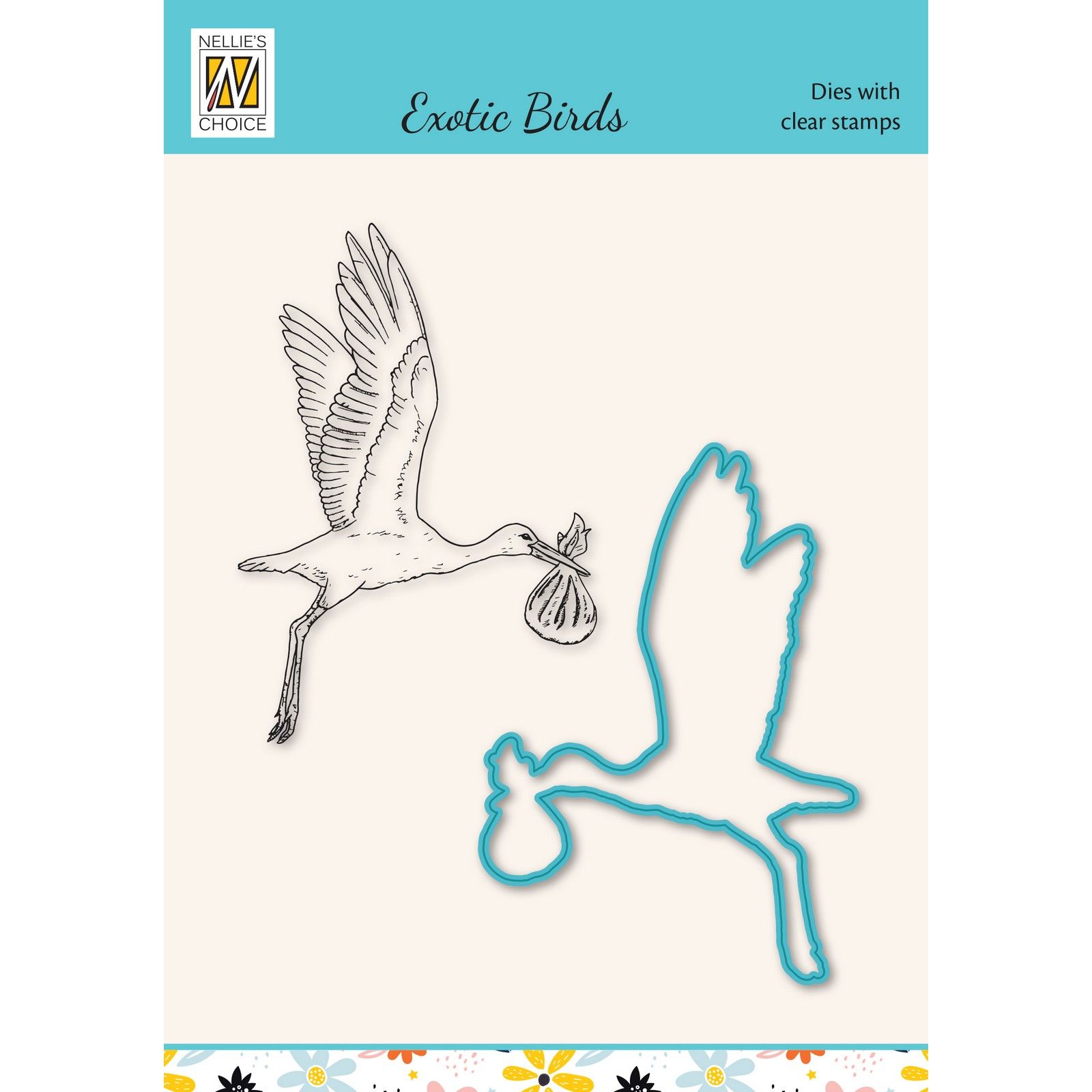 Nellie's Choice • Snellen Design Diecut & Clear Stamp Sets Exotic Birds Series: Stork