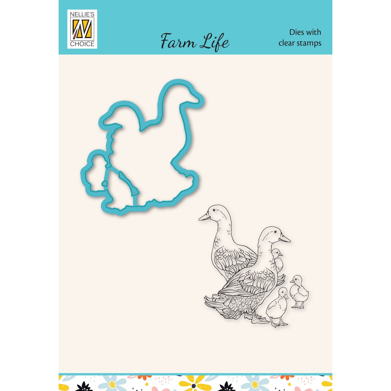 Nellie's Choice • Snellen Design Diecut & Clear Stamp Sets Farm-Life Duck Family