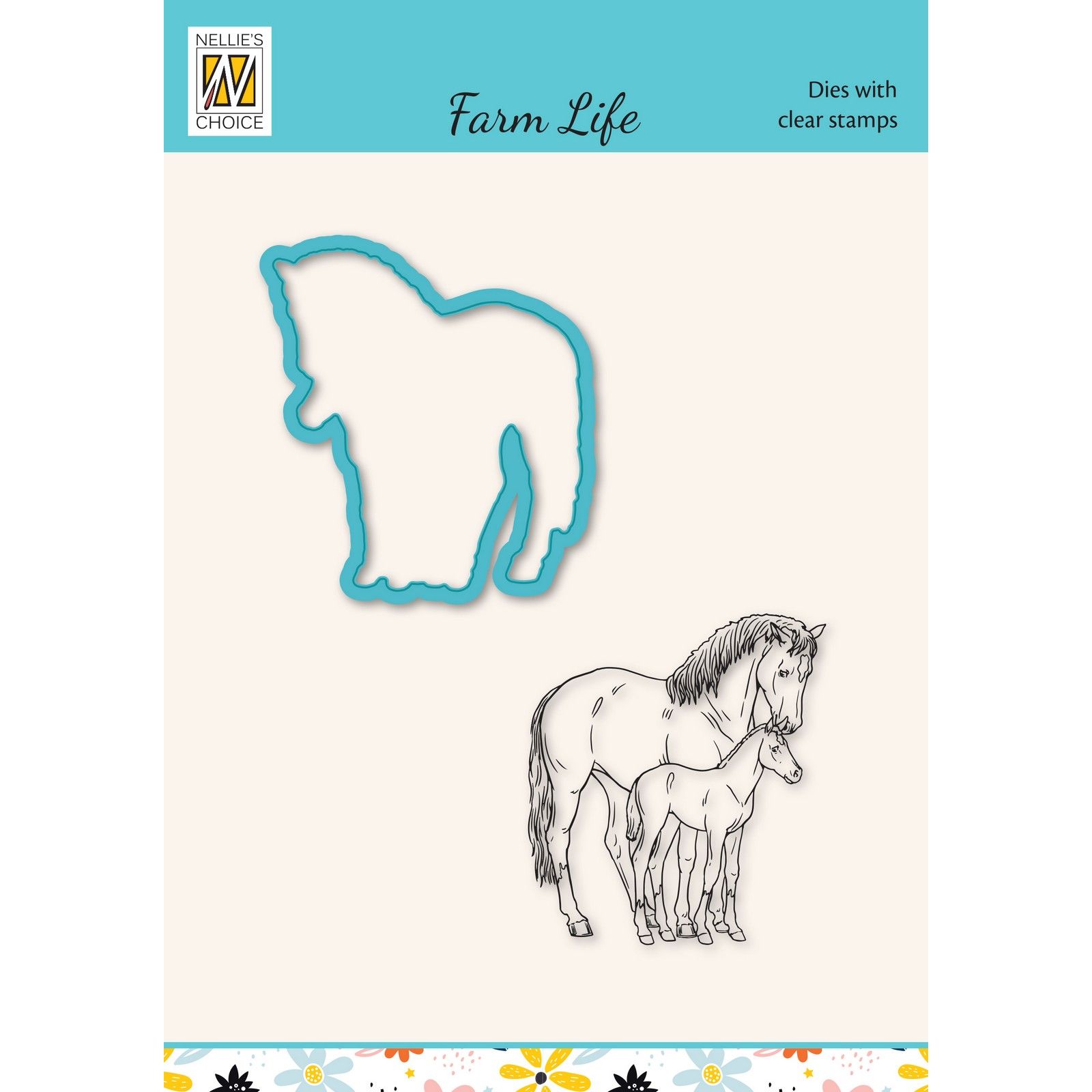 Nellie's Choice • Snellen Design Diecut & Clear Stamp Sets Farm-Life Hord And Foal