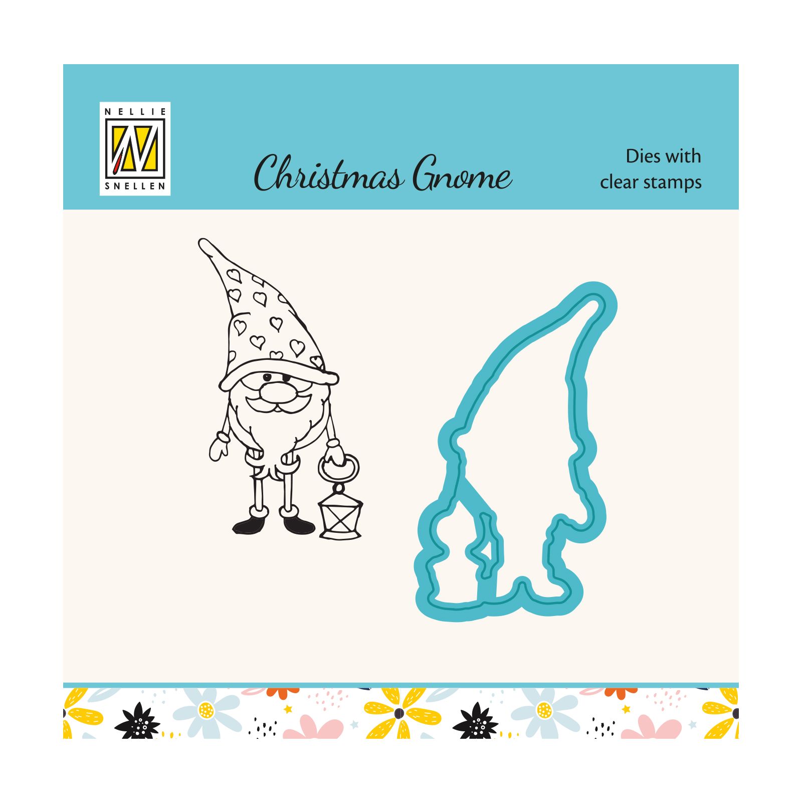 Nellie's Choice • Cutting Die & Clear Stamp Gnome with Lantern