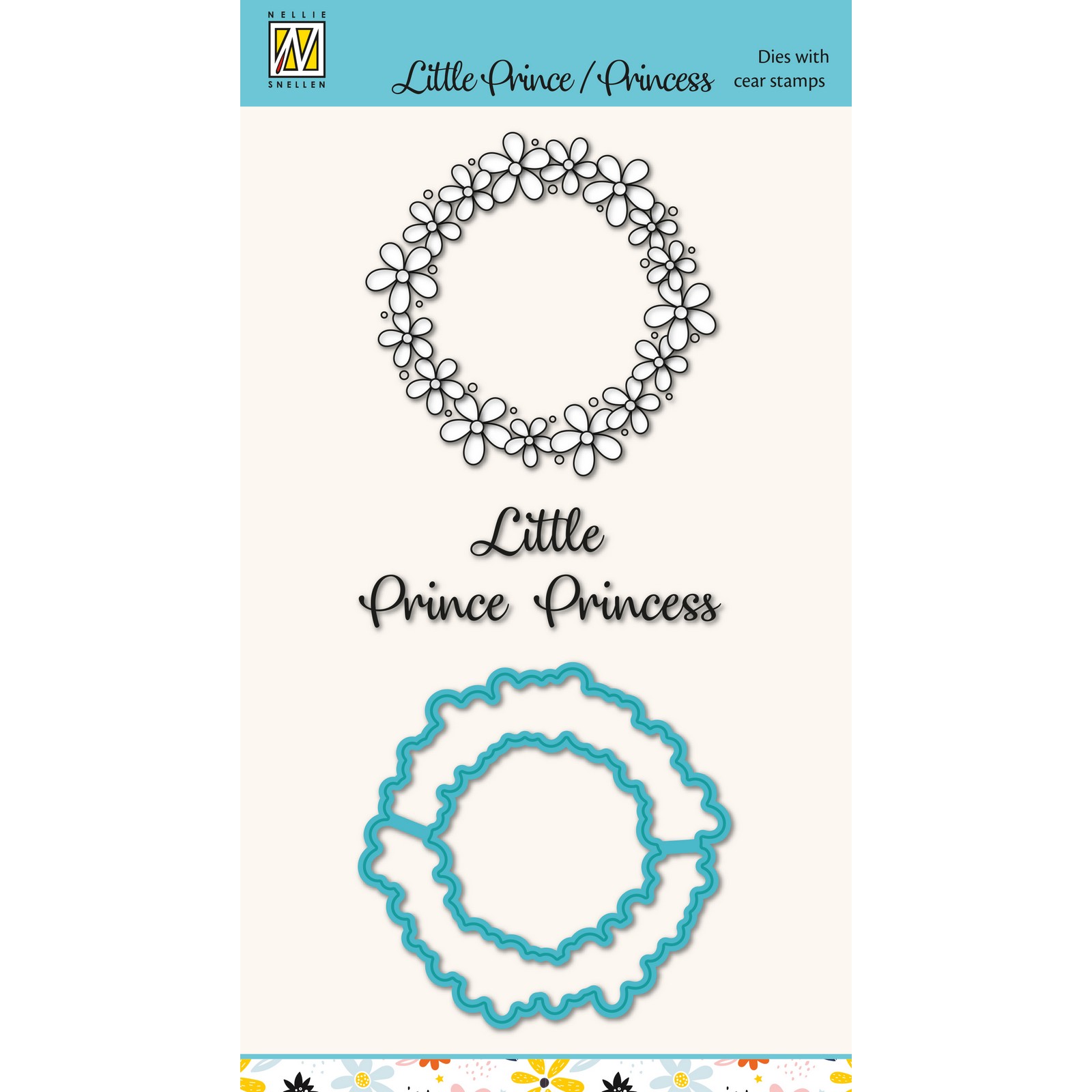 Nellie's Choice • Cutting Die & Clear Stamp Text Little Prince & Princess 5St.