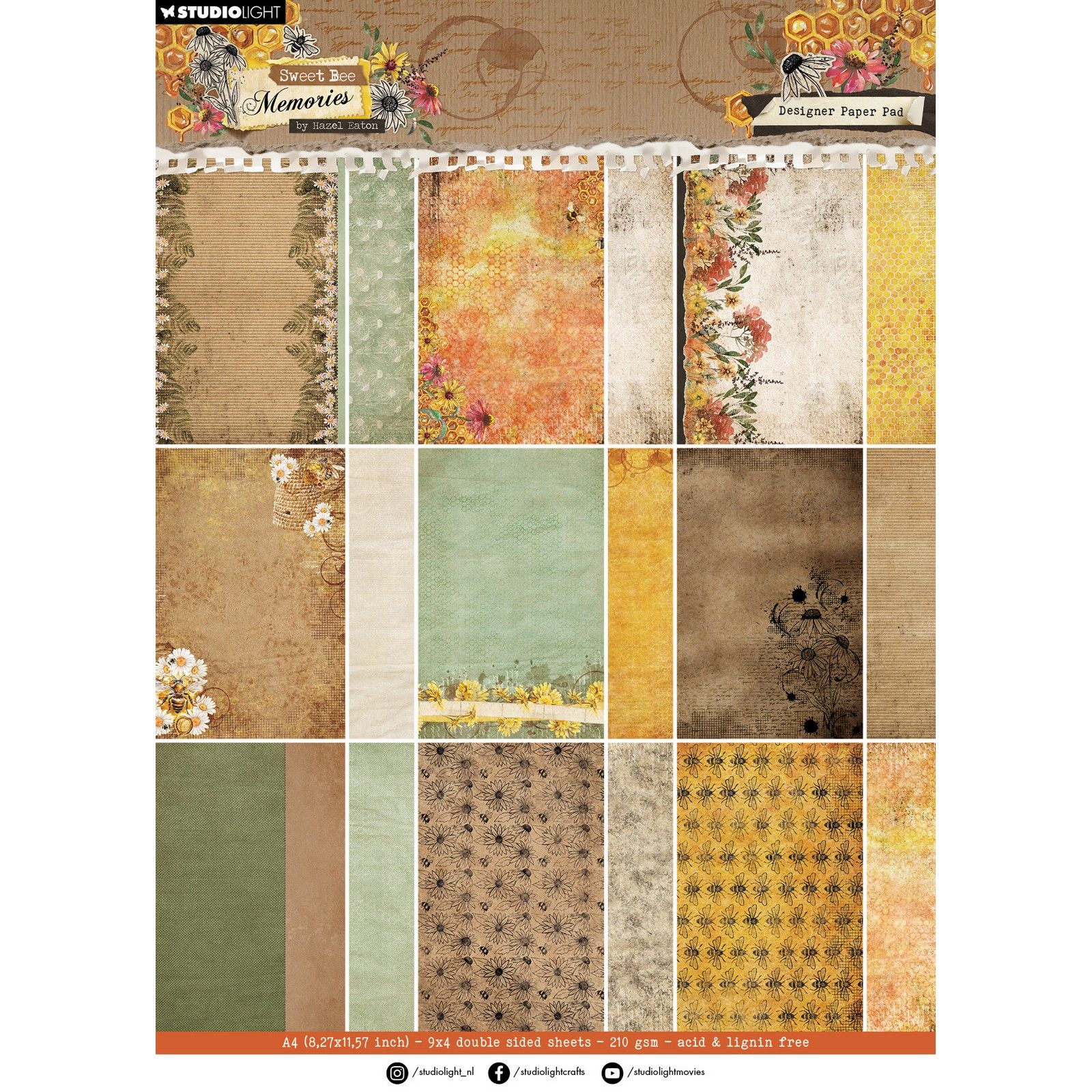 Studio Light • Sweet Bee Memories Design Paper Pad Background