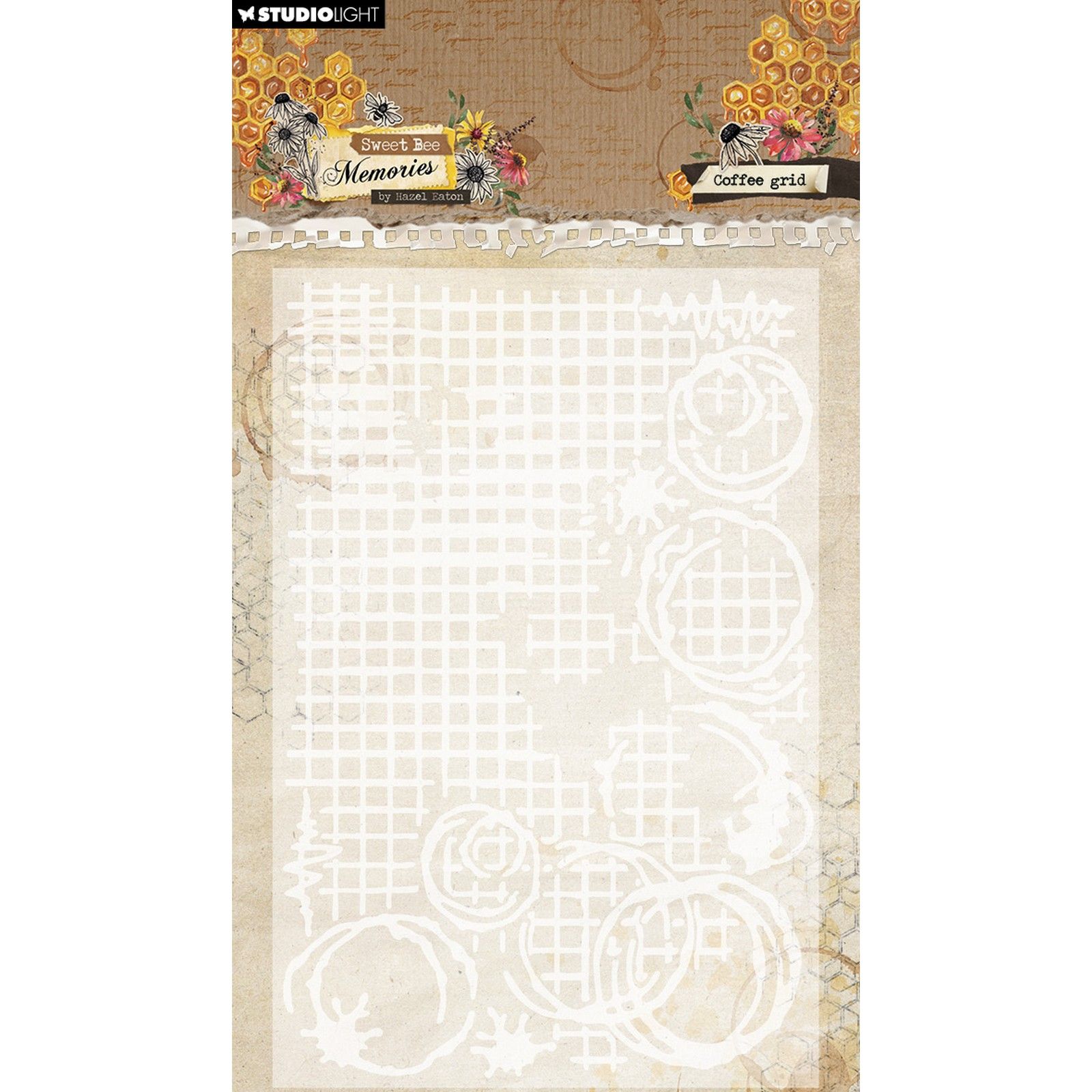 Studio Light • Sweet Bee Memories Embossing Folder Coffee Grid