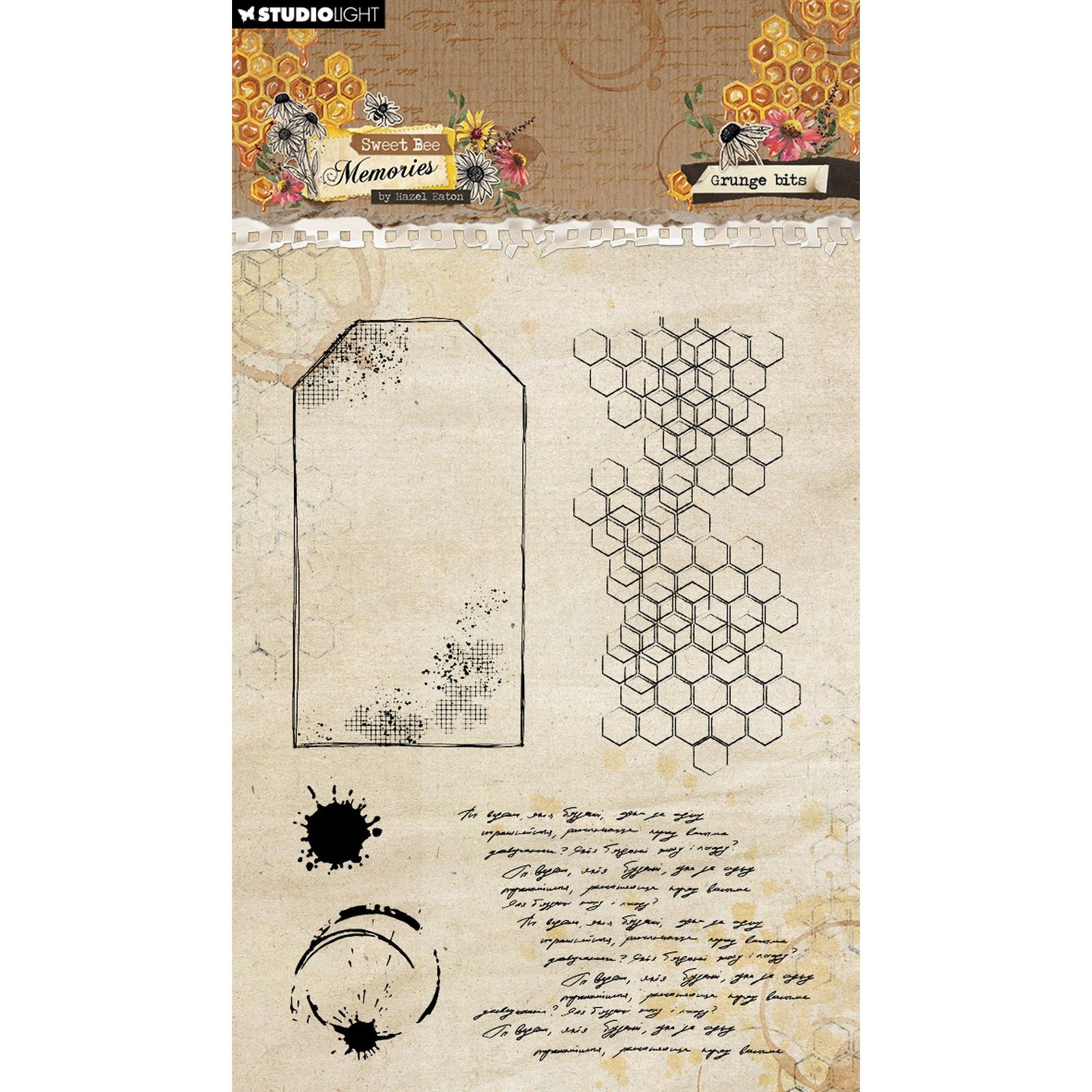 Studio Light • Sweet Bee Memories Clear Stamp Grunge Bits