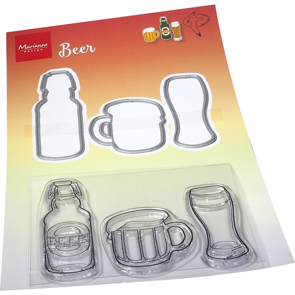 Marianne Design • Clear stamp Hetty's beer stamp & die set