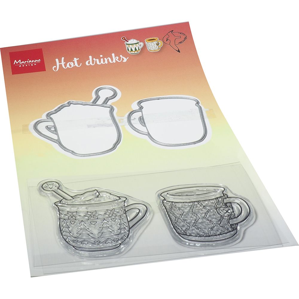 Marianne Design • Tampon transparent & matrice de découpe Hetty's hot drinks