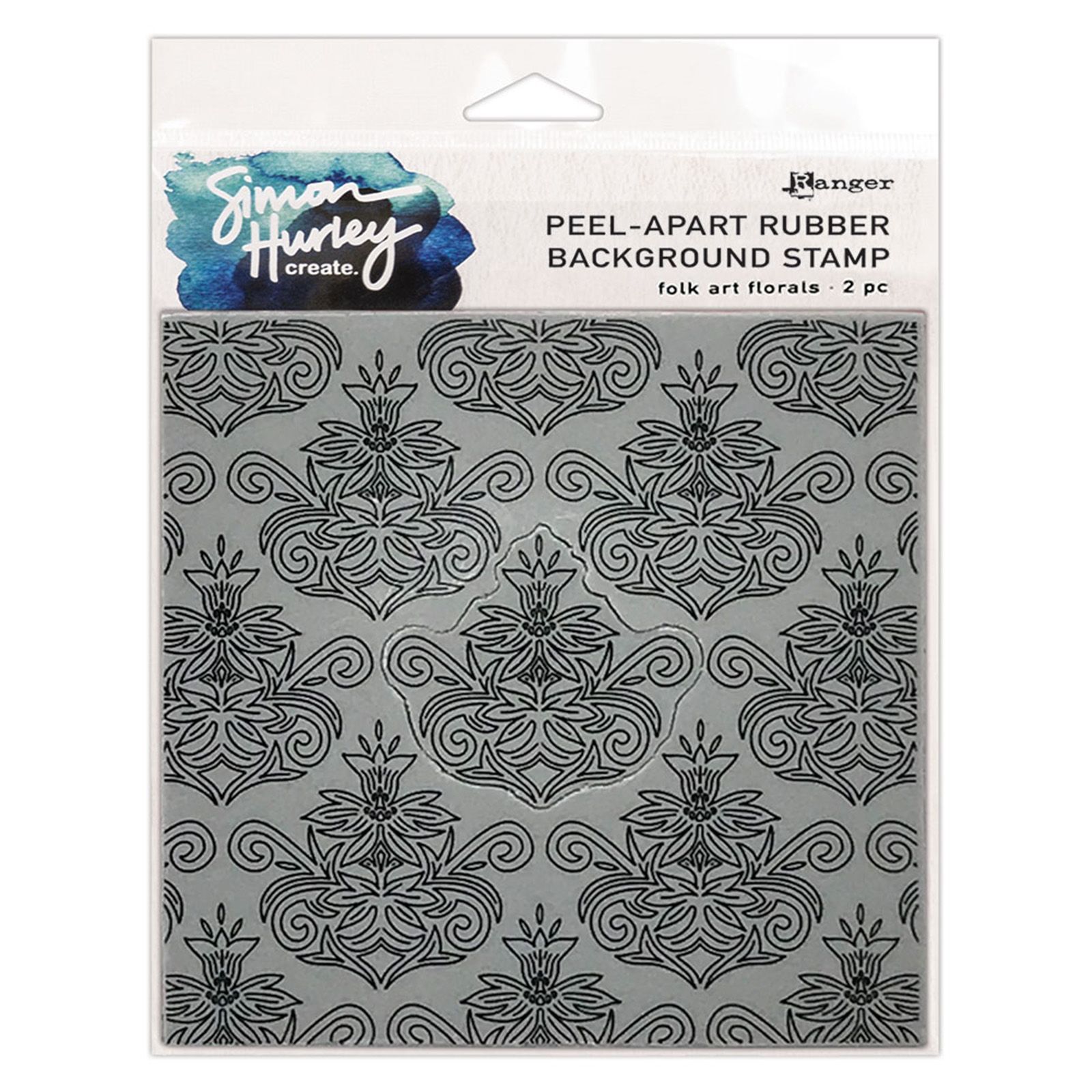 Ranger • Simon Hurley Create Background Stamp Folk Art Florals 15,24x15,24cm