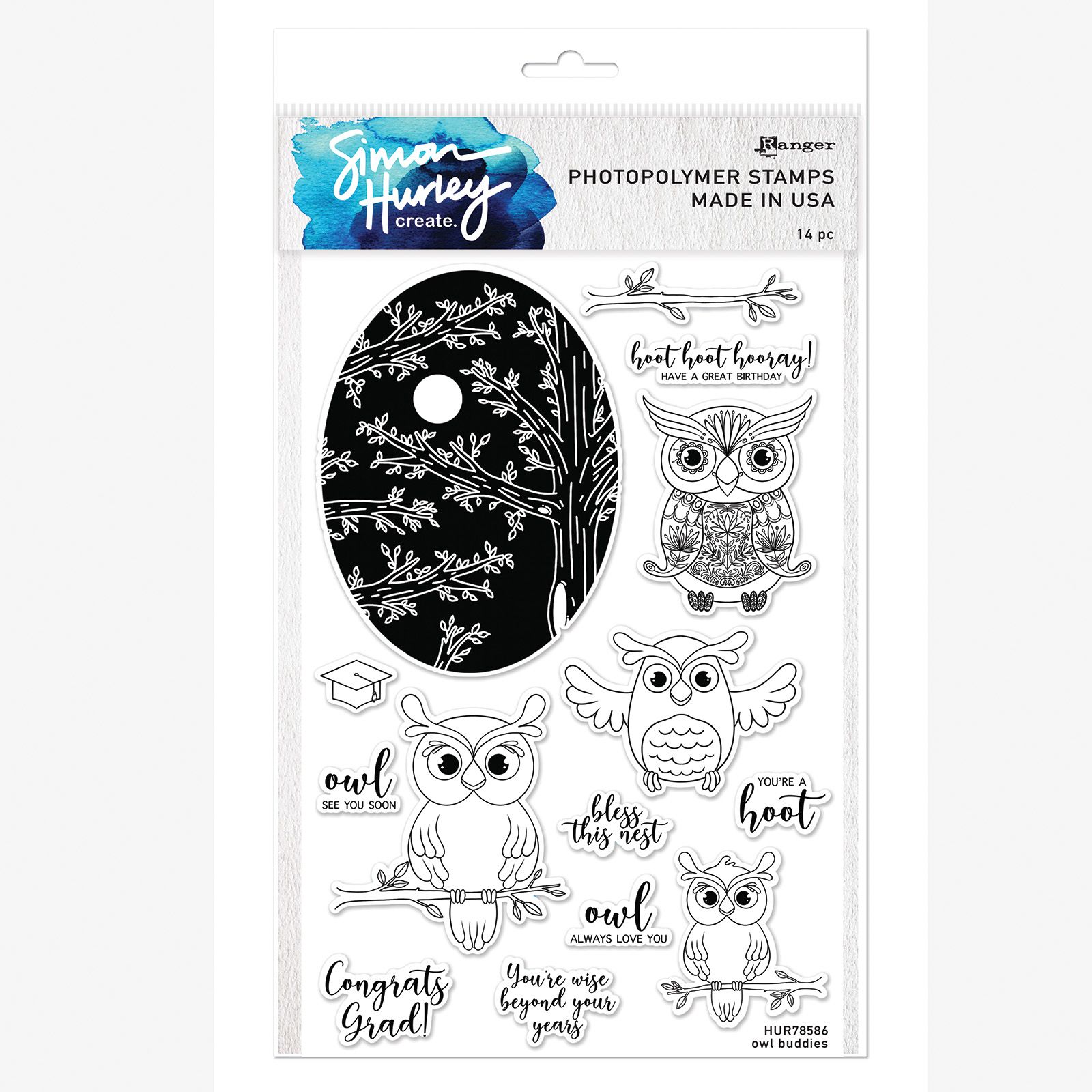 Ranger • Simon Hurley Create. Photopolymer Tampon Owl Buddies
