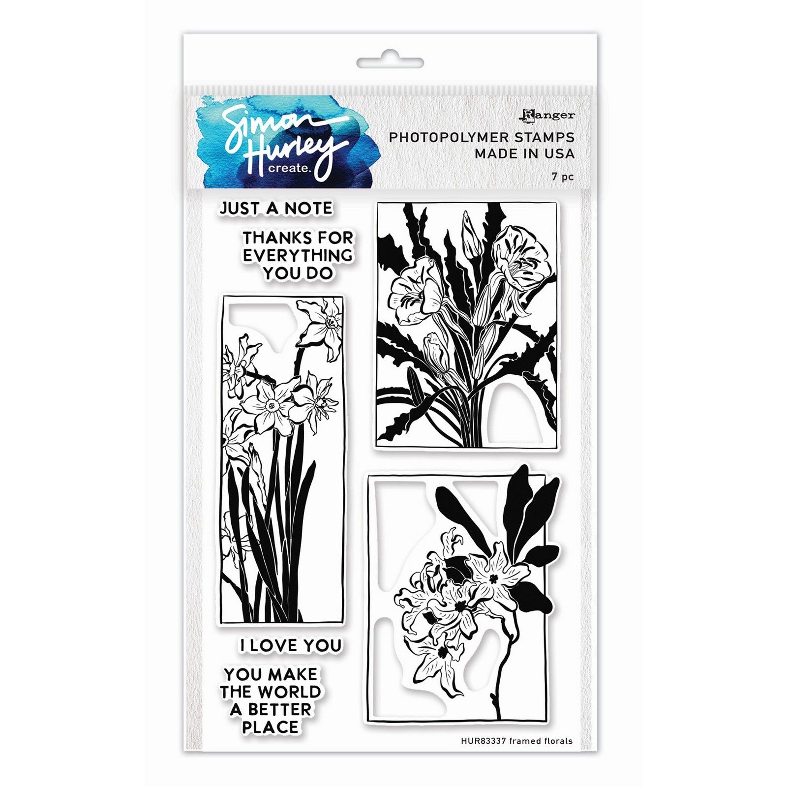Ranger • Simon Hurley Create. Photopolymer Stamps Framed Florals