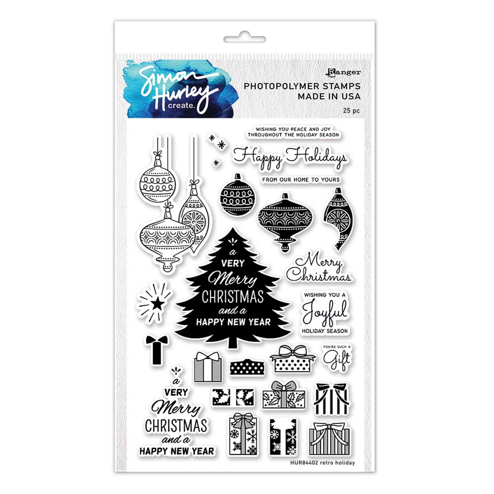 Ranger • Simon Hurley create. Clear Stamp Set Retro Holiday 15,2x22,86cm