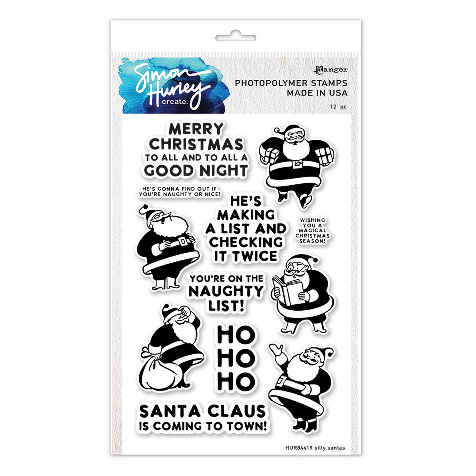 Ranger • Simon Hurley create. Clear Stamp Set Silly Santas 15,2x22,86cm