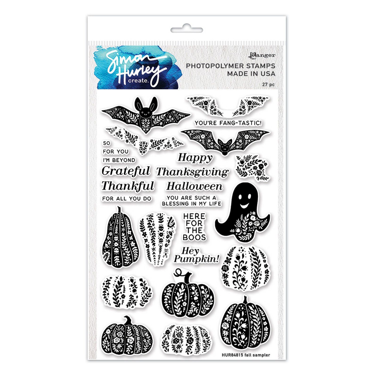 Ranger • Simon Hurley create. Clear Stamp Set Fall Sampler