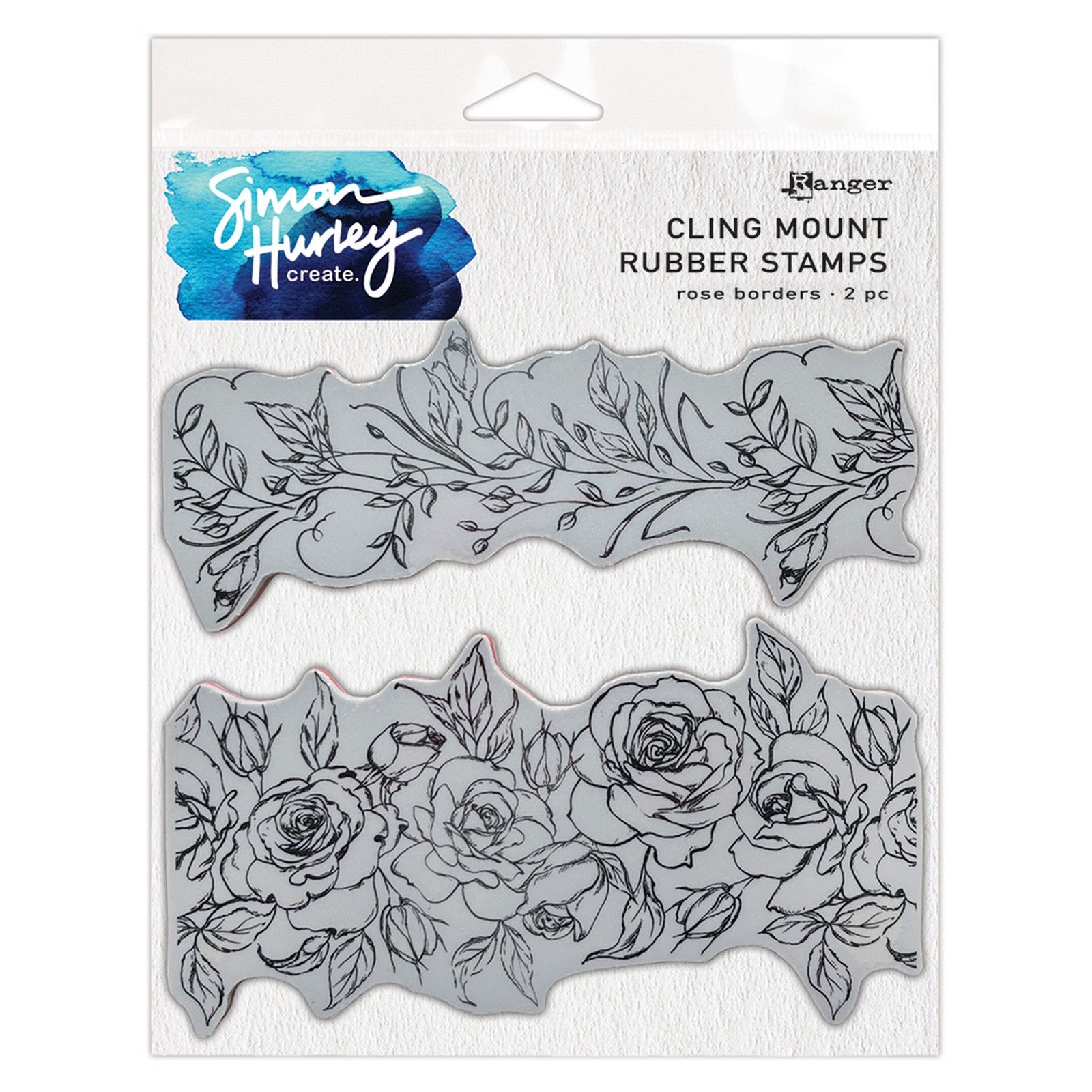 Ranger • Simon Hurley Create. Cling Mount Rubber Stamp Rose Borders