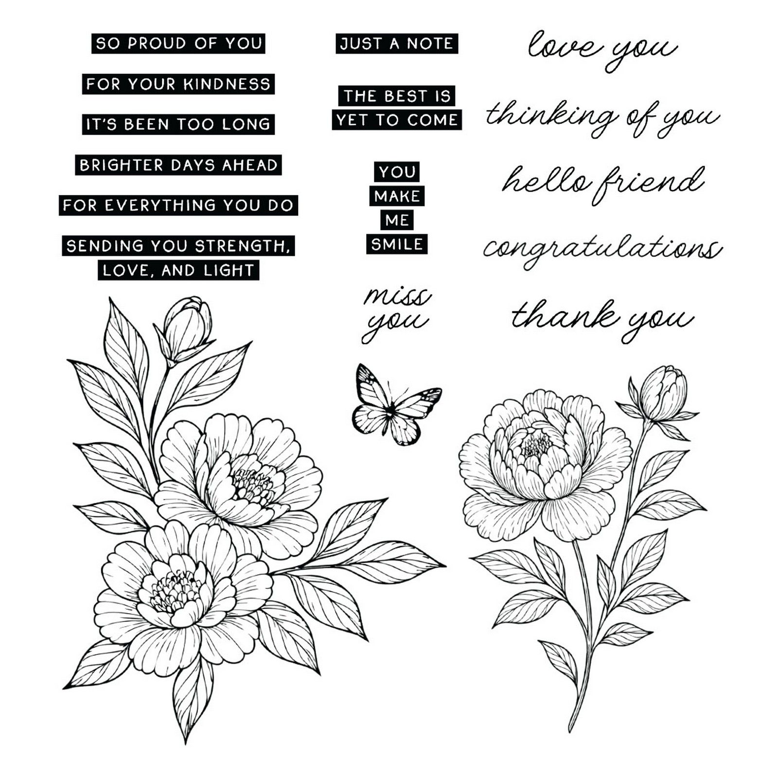 Ranger • Simon Hurley Create. Photopolymer Stamps Sketched Peonies