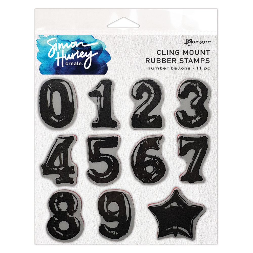 Ranger • Simon Hurley create. Cling Mount Stamp 15,2x15,2cm Number Balloons