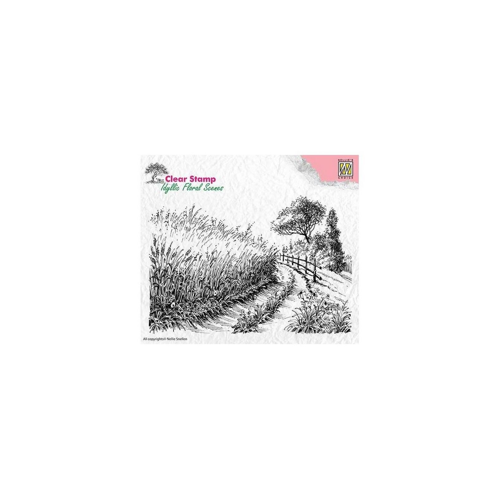 Nellie's Choice • Idyllic Floral Scenes Clear Stamps Cornfields and Country Road