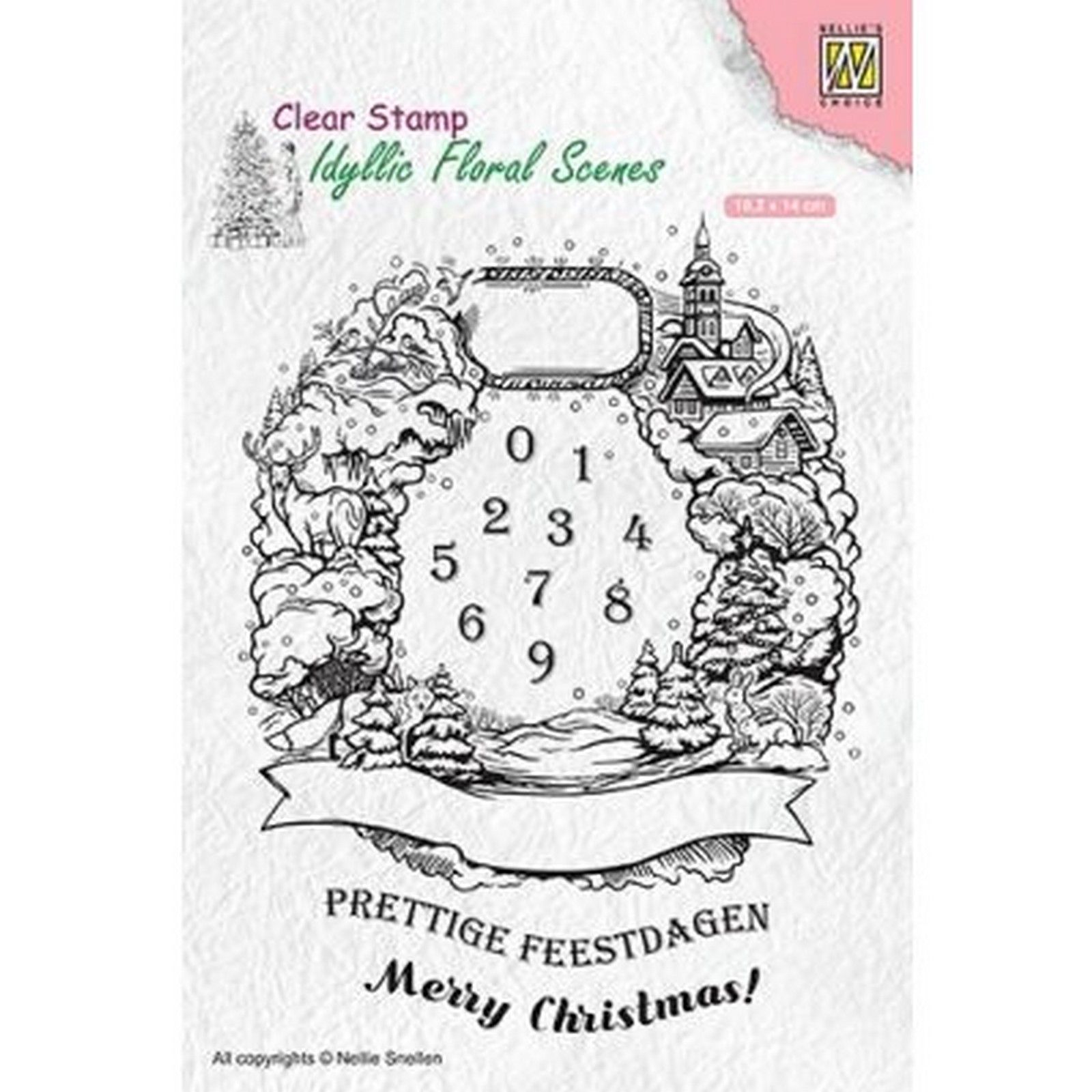 Nellie's Choice • Idyllic Floral Scenes Clear Stamp Christmas Wreath