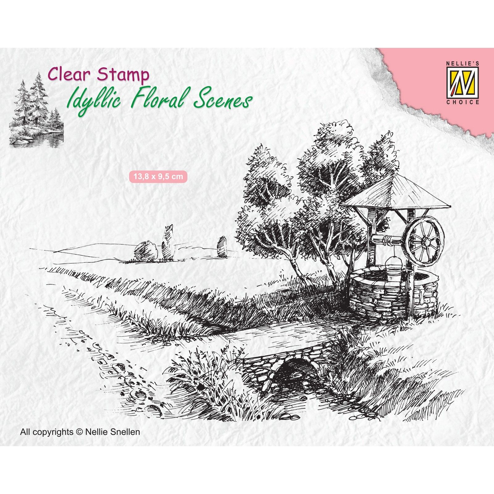 Nellie's Choice • Idyllic Floral Scenes Clear Stamps Well