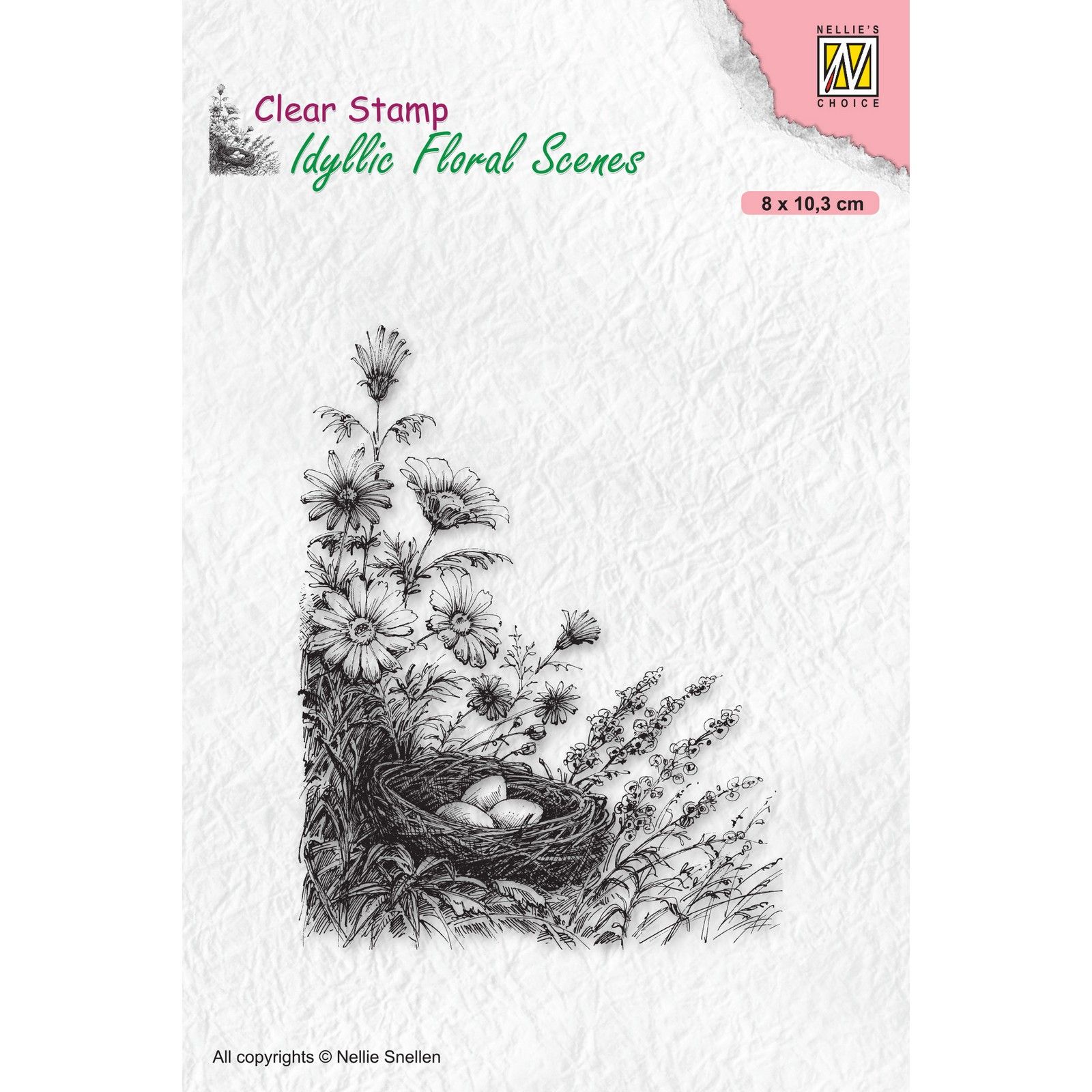 Nellie's Choice • Idyllic Floral Scenes Clear Stamps Birdnest