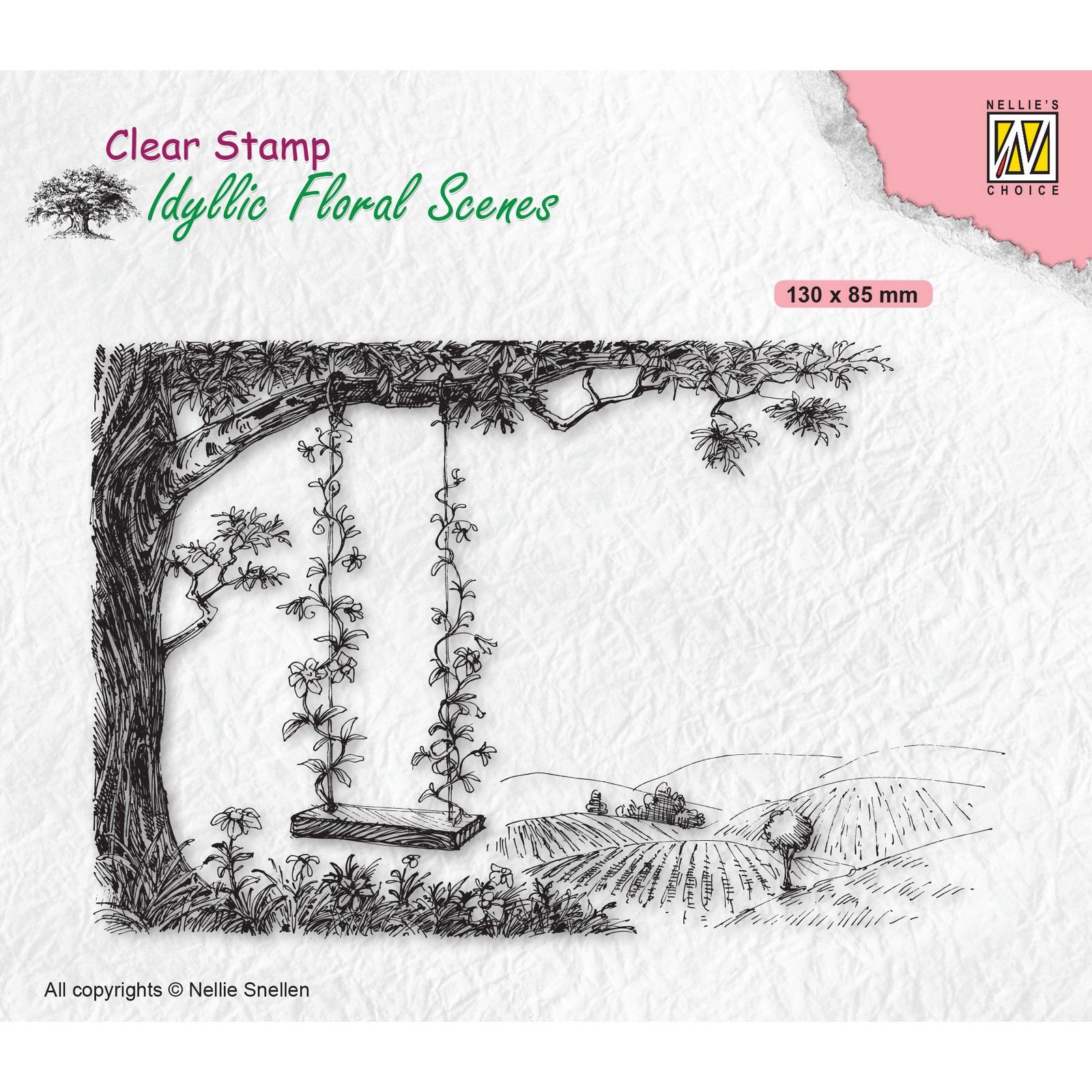 Nellie's Choice • Idyllic Floral Scenes Clear Stamps Tree with Swing