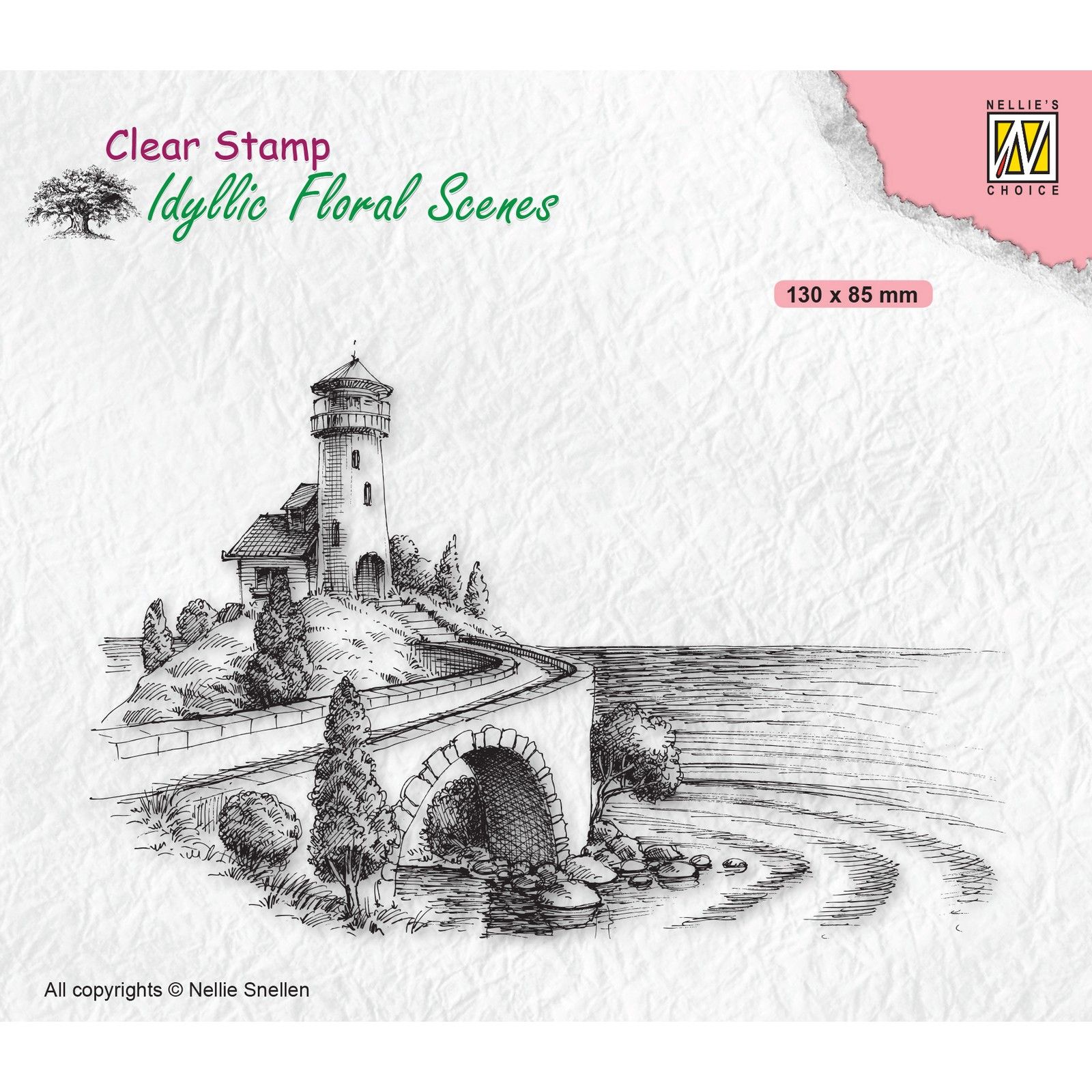 Nellie's Choice • Idyllic Floral Scenes Clear Stempel Sea with Lighthouse