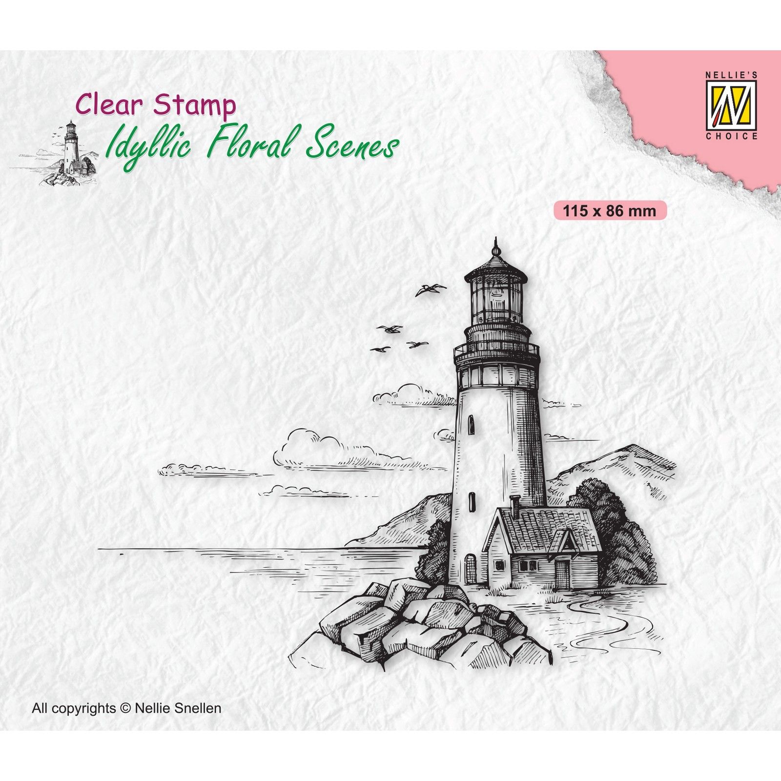 Nellie's Choice • Idyllic Floral Scenes Clear Stamps Lighthouse