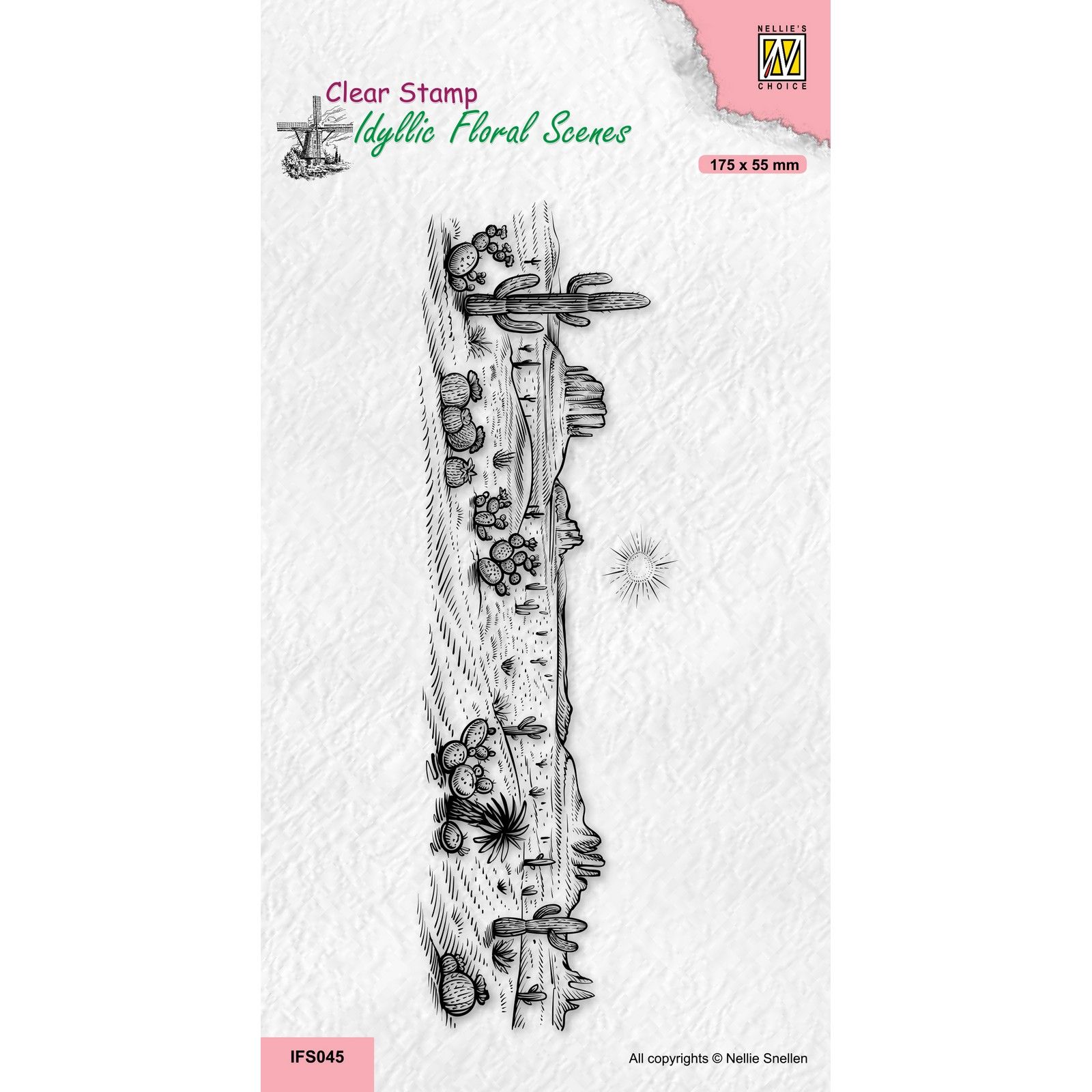 Nellie's Choice • Idyllic Floral Scenes Clear Stempel Slimline Desert