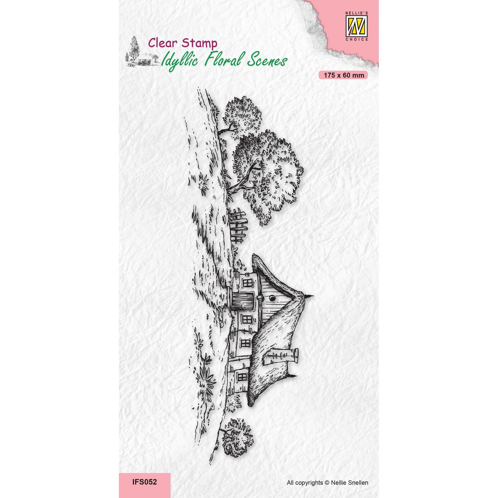 Nellie's Choice • Idyllic Floral Scenes Clear Stamps Slimline Country House