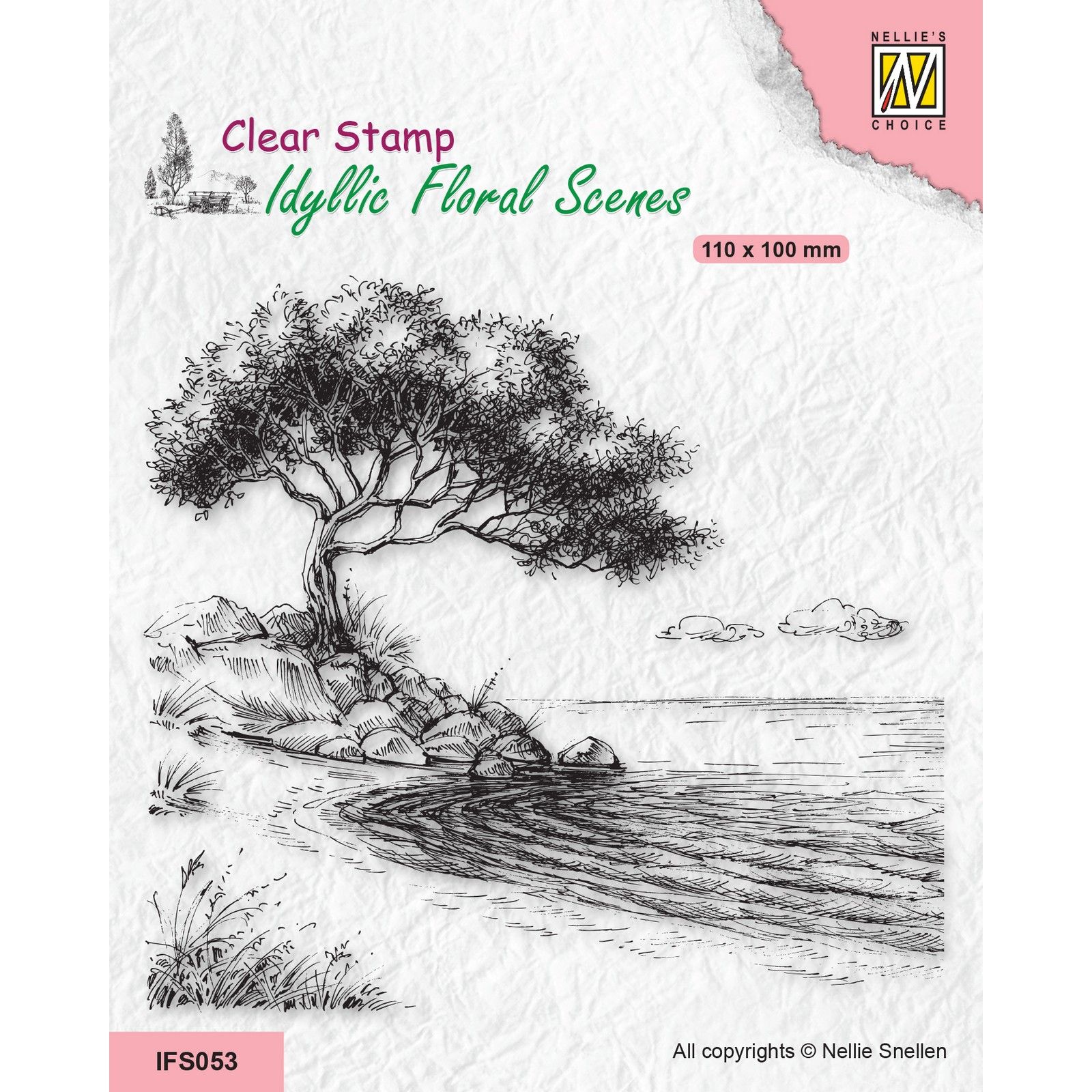 Nellie's Choice • Idyllic Floral Scenes Clear Stempel Tree on Shore