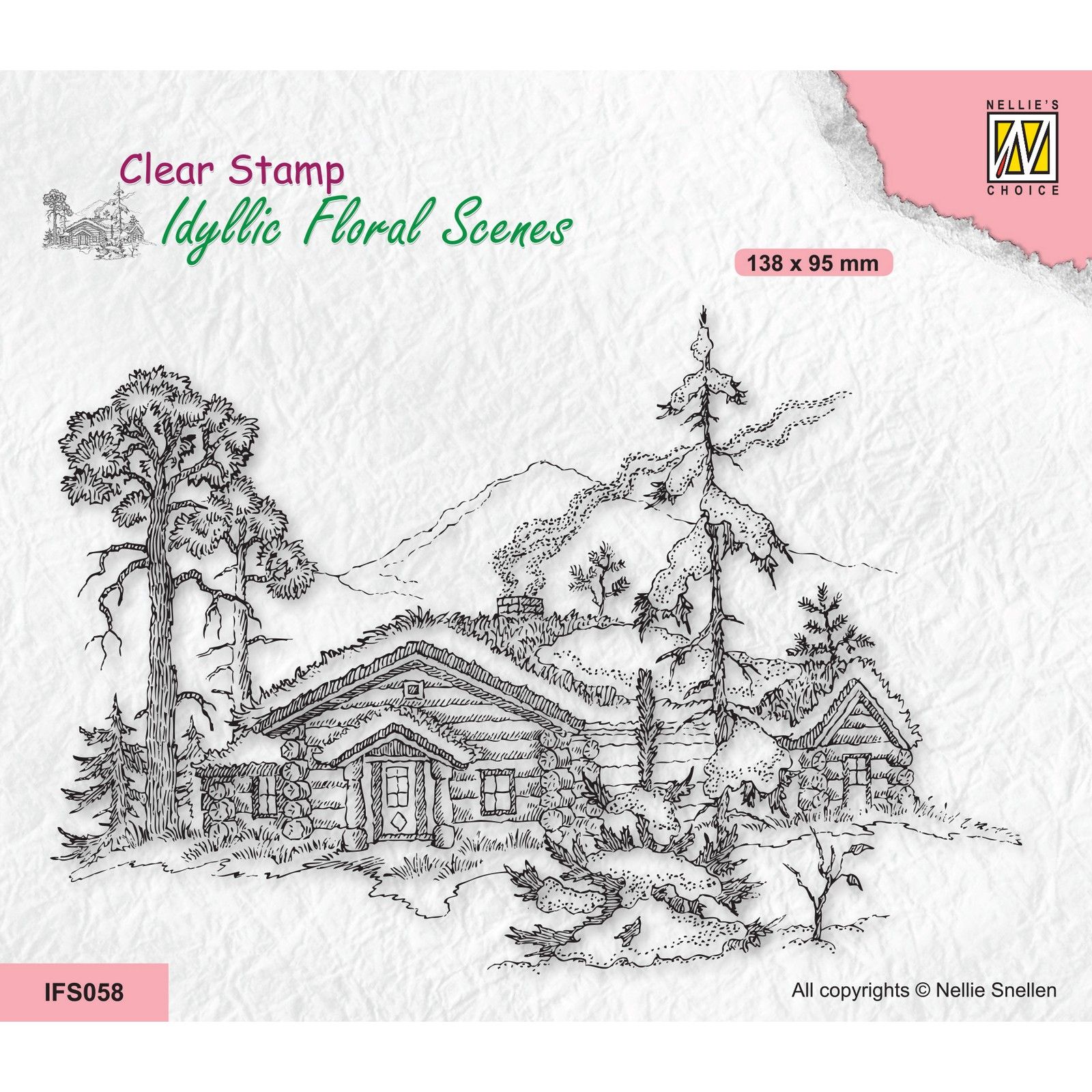 Nellie's Choice • Idyllic Floral Scenes Clear Stamps Wintery Scene with House