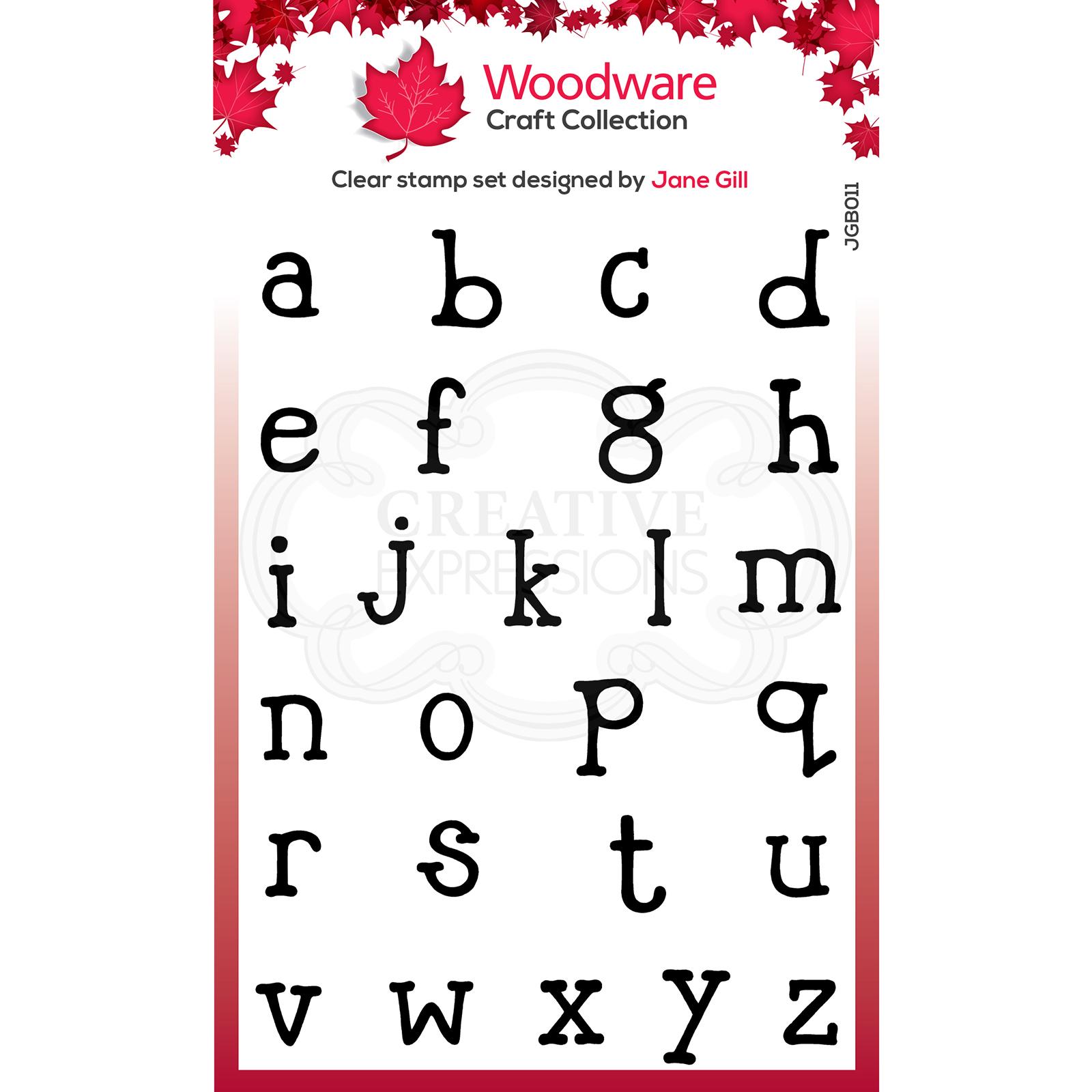 Woodware • Clear singles quirky typewriter Alphabet lowercase