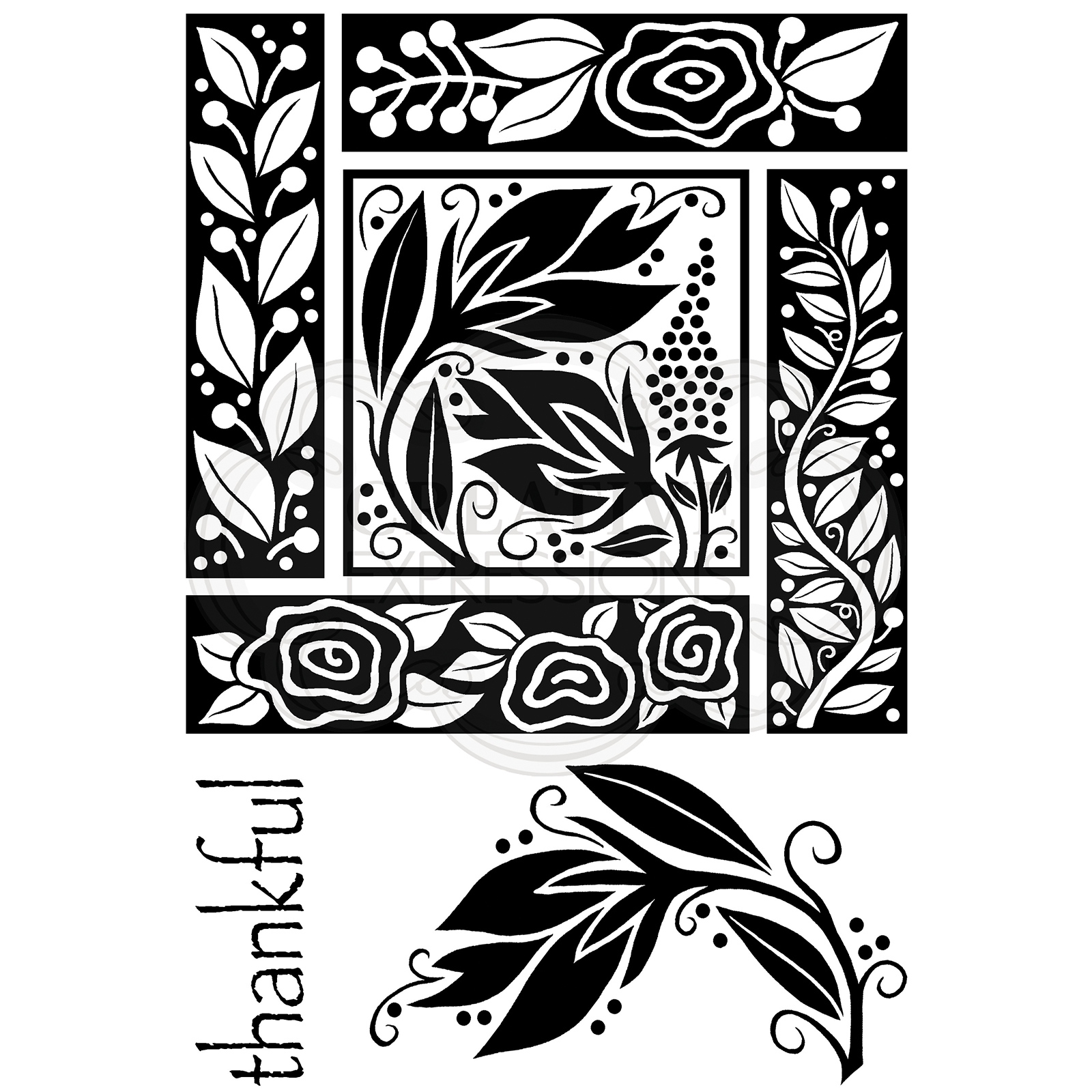 Woodware • Clear stamp Set Floral Block