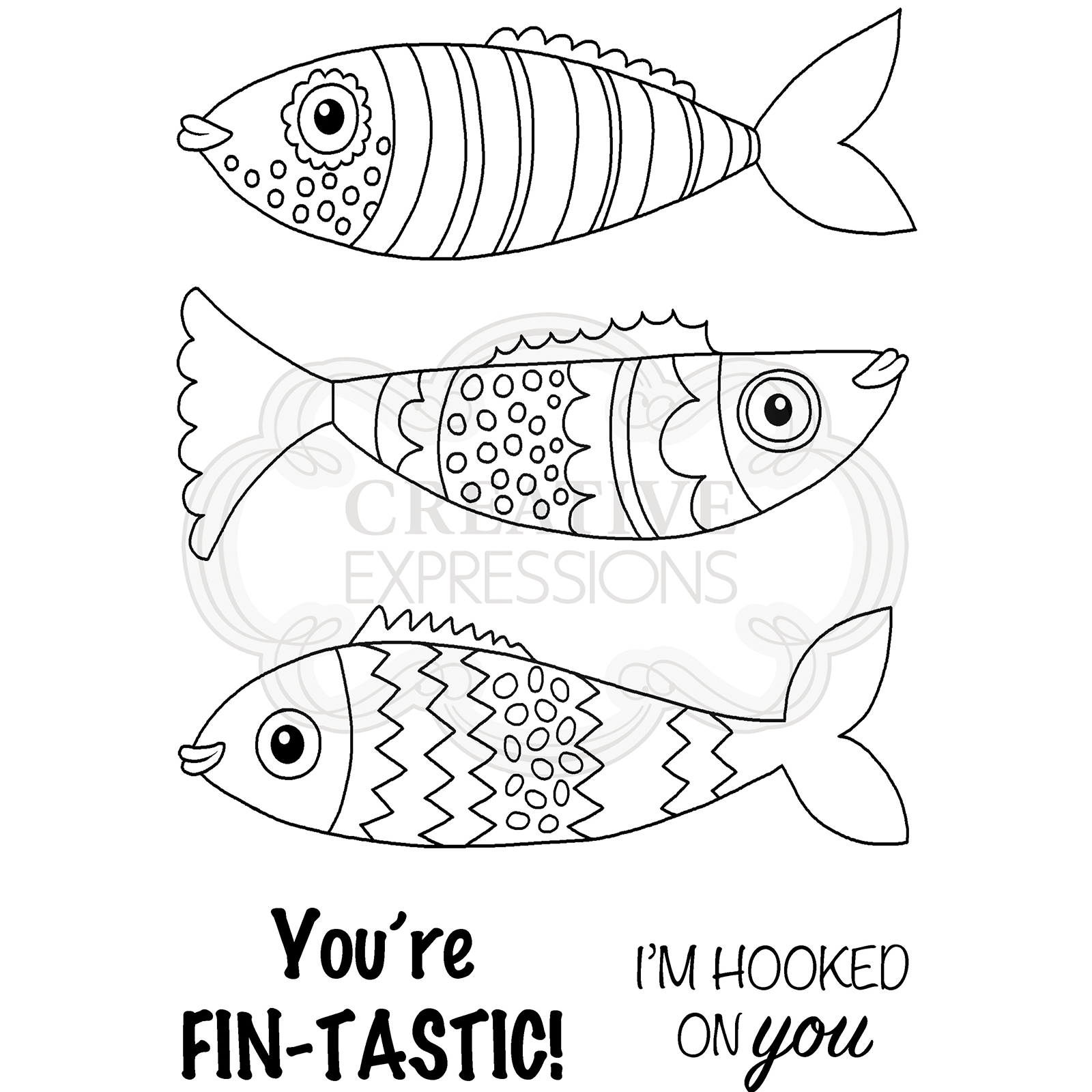Woodware • Clear stamp Set Swimming Fish