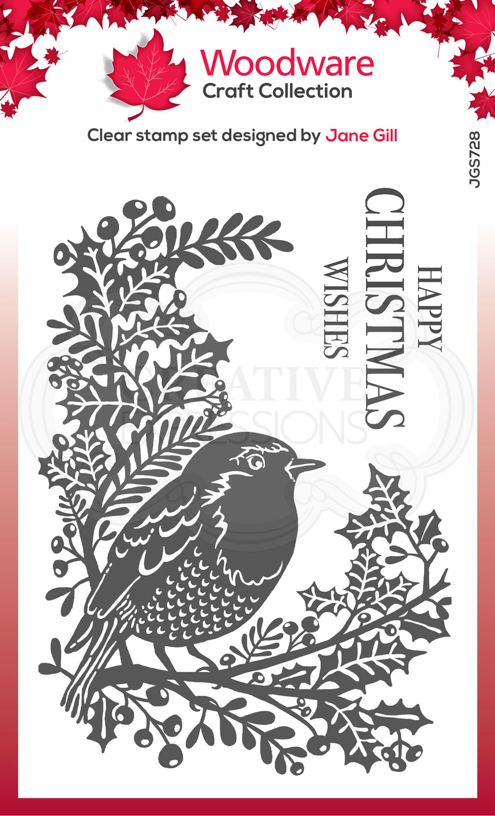 Woodware • Clear stamp Robin and Holly