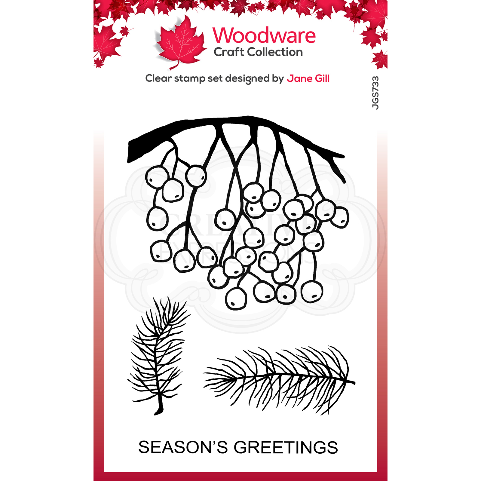 Woodware • Clear stamp Hanging berries