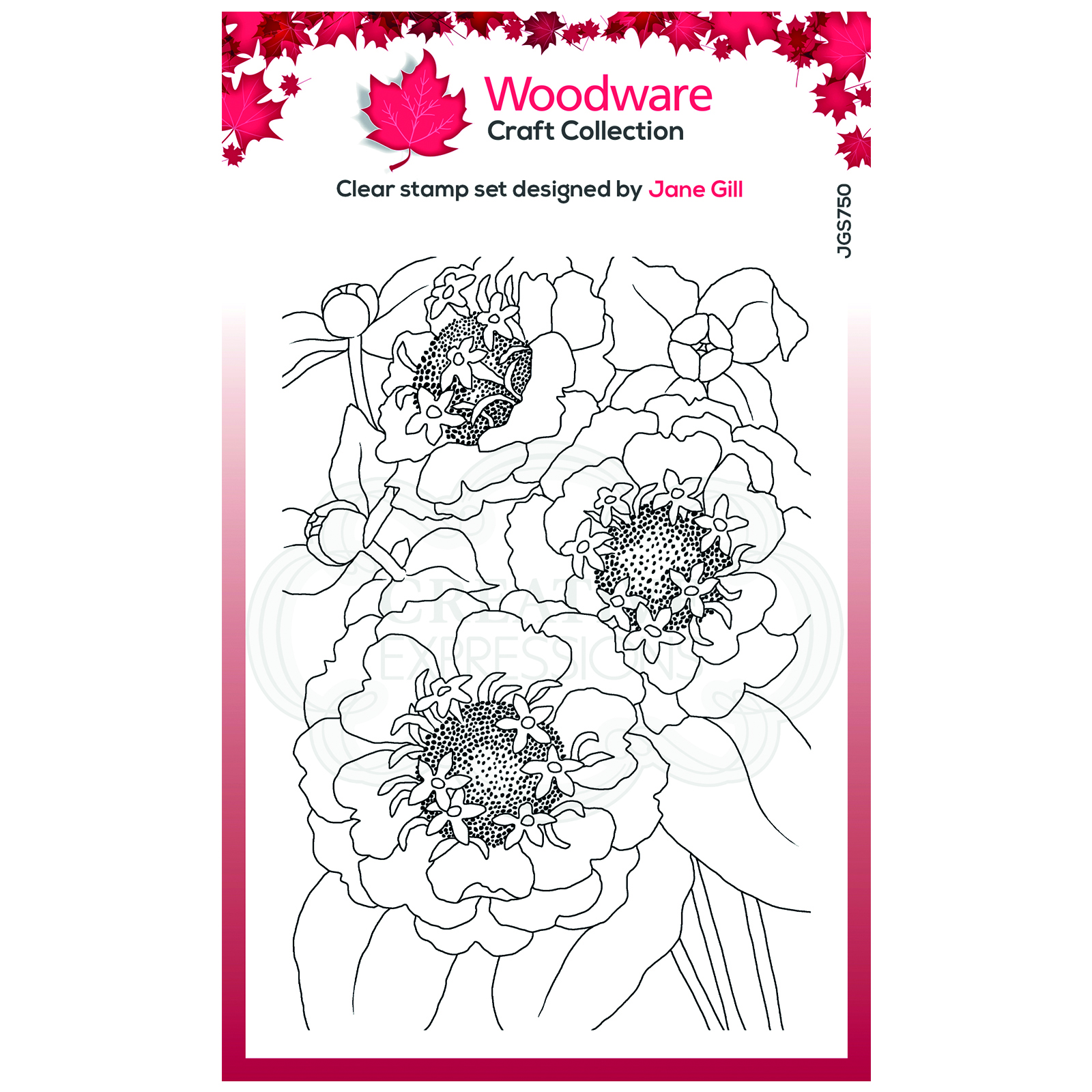 Woodware • Tampon transparent singles Zinnia