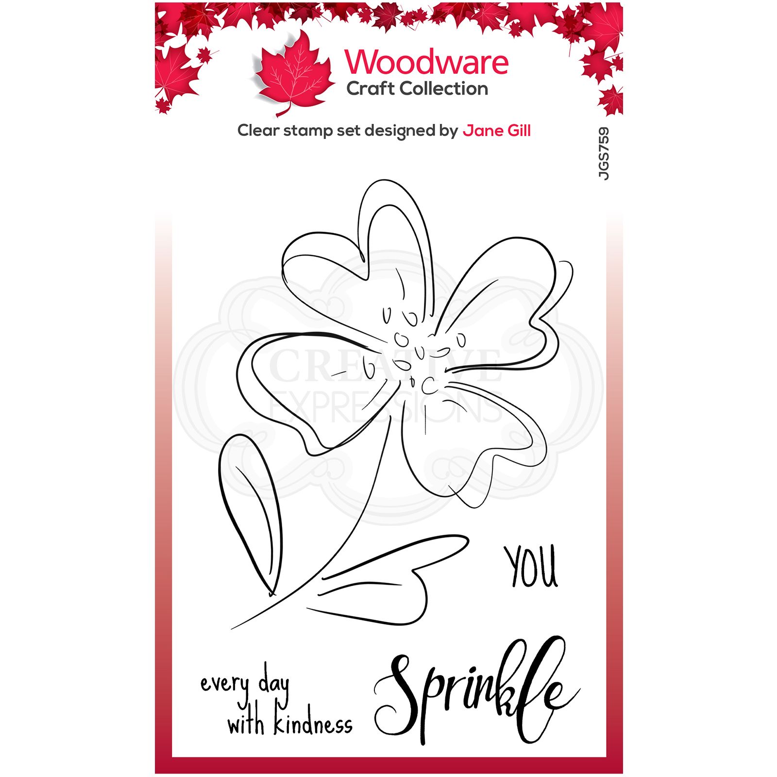 Woodware • Clear stamp singles Poppy sketch