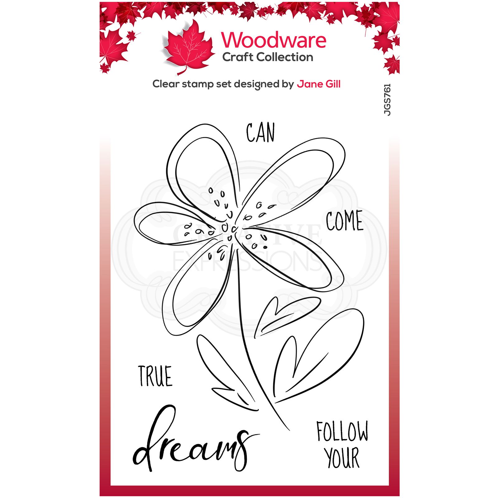 Woodware • Clear stamp singles Dahlia sketch