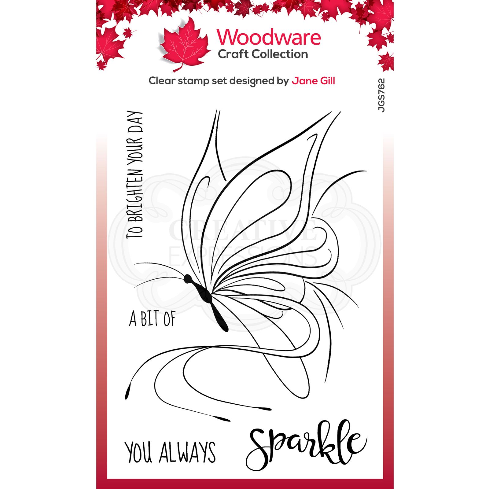 Woodware • Clear stamp singles Butterfly sketch
