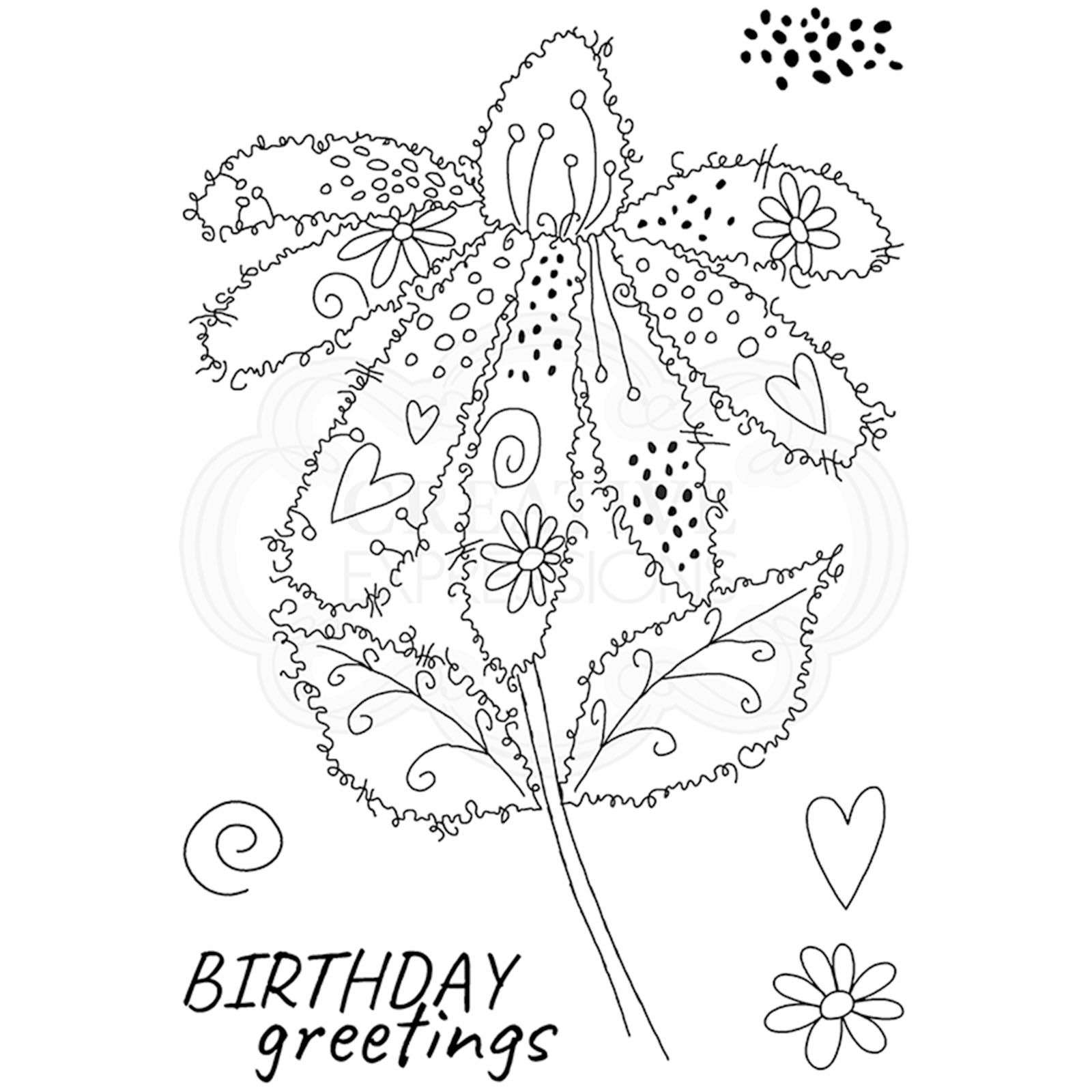 Woodware • Clear singles stamp fuzzy flowers Daisy