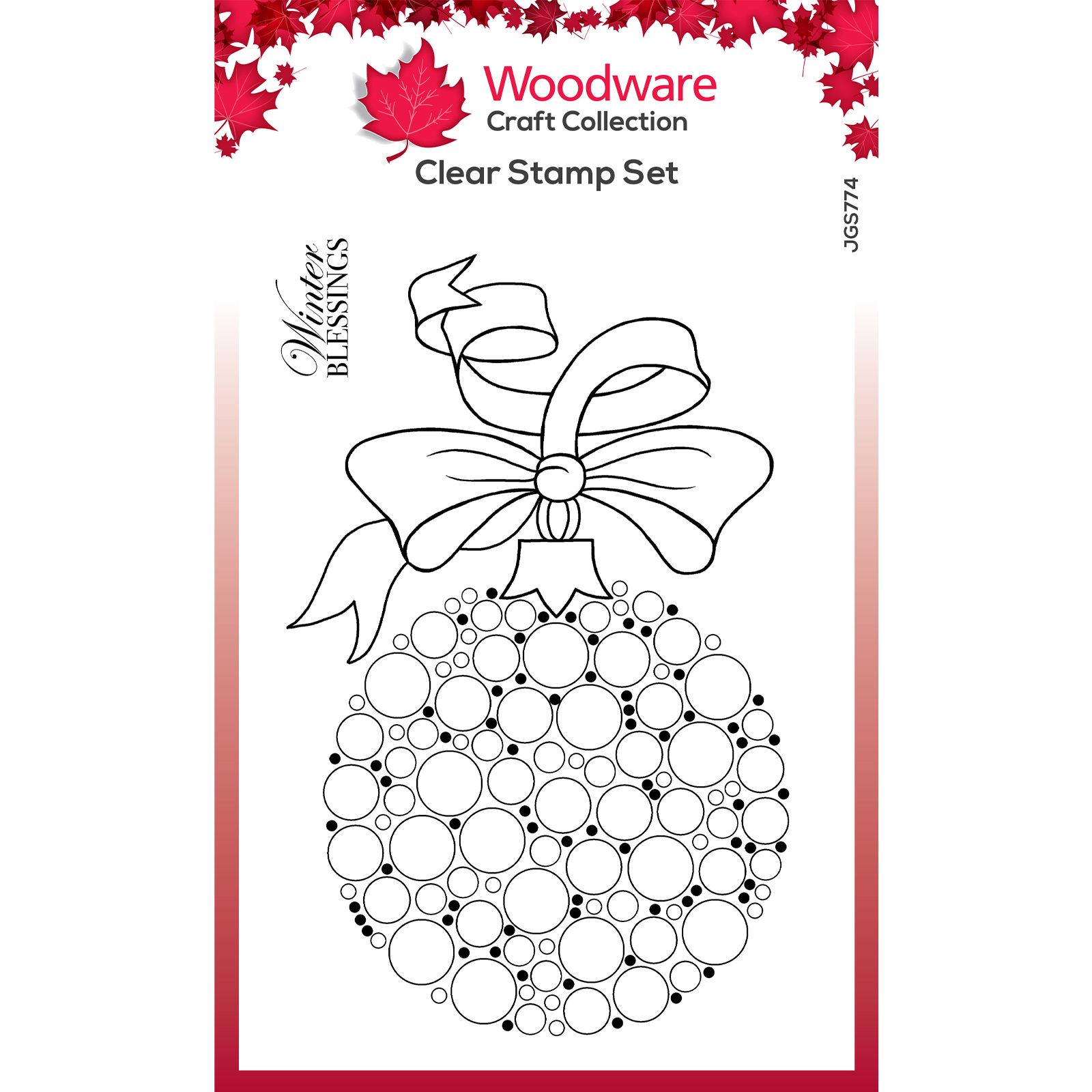 Woodware • Clear singles tampon Bubble bauble and ribbon 