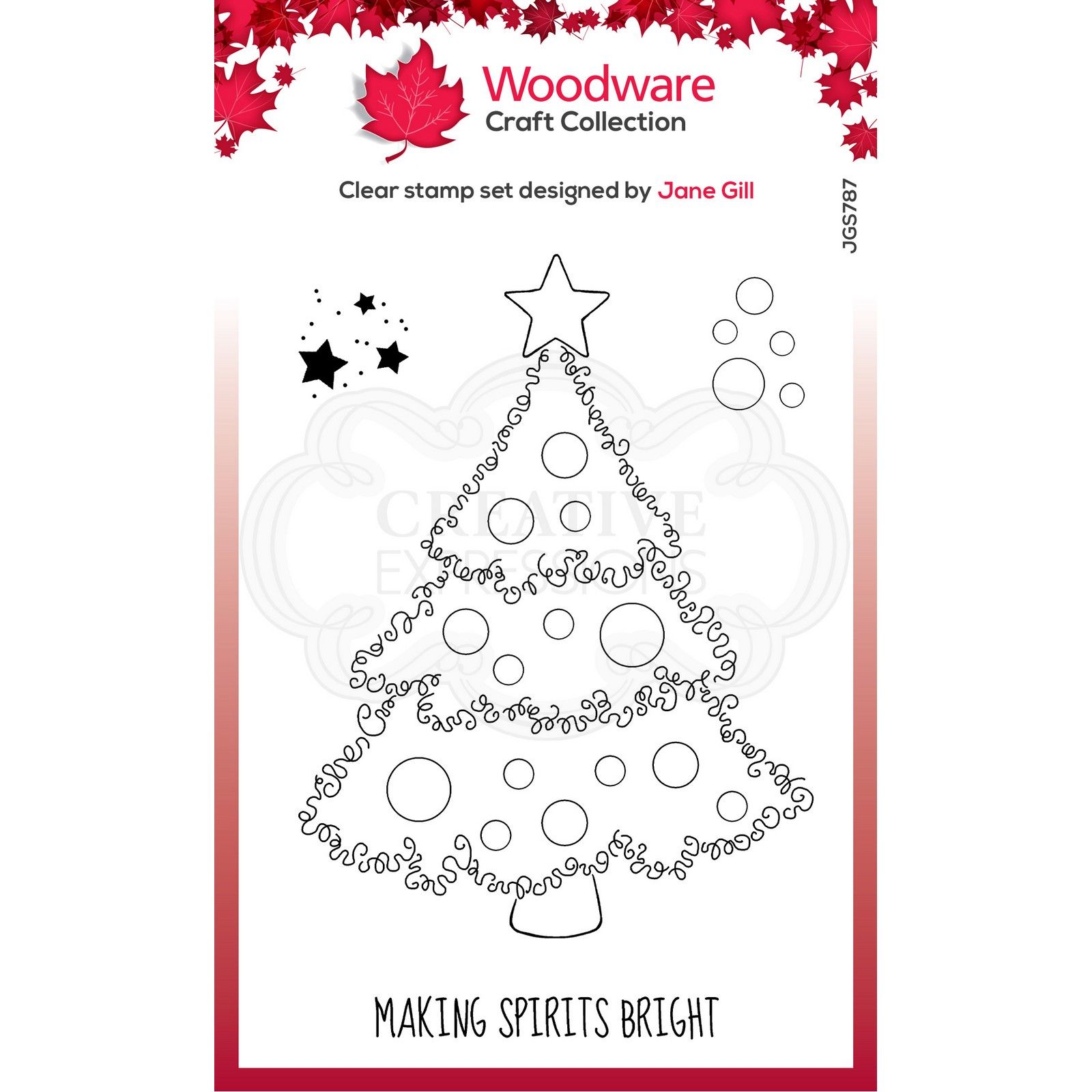 Woodware • Festive fuzzies clear singles stempel Christmas tree