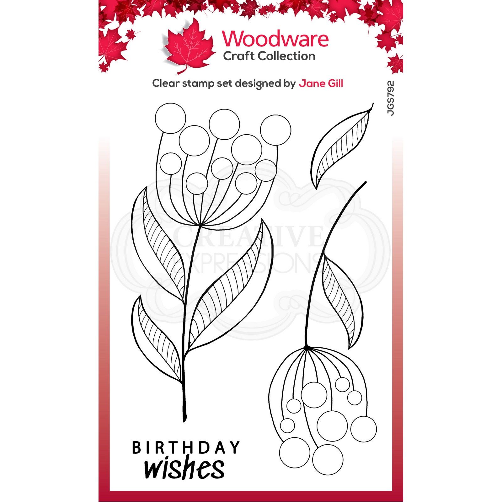 Woodware • Clear singles stamp bubble Bloom Jeanie