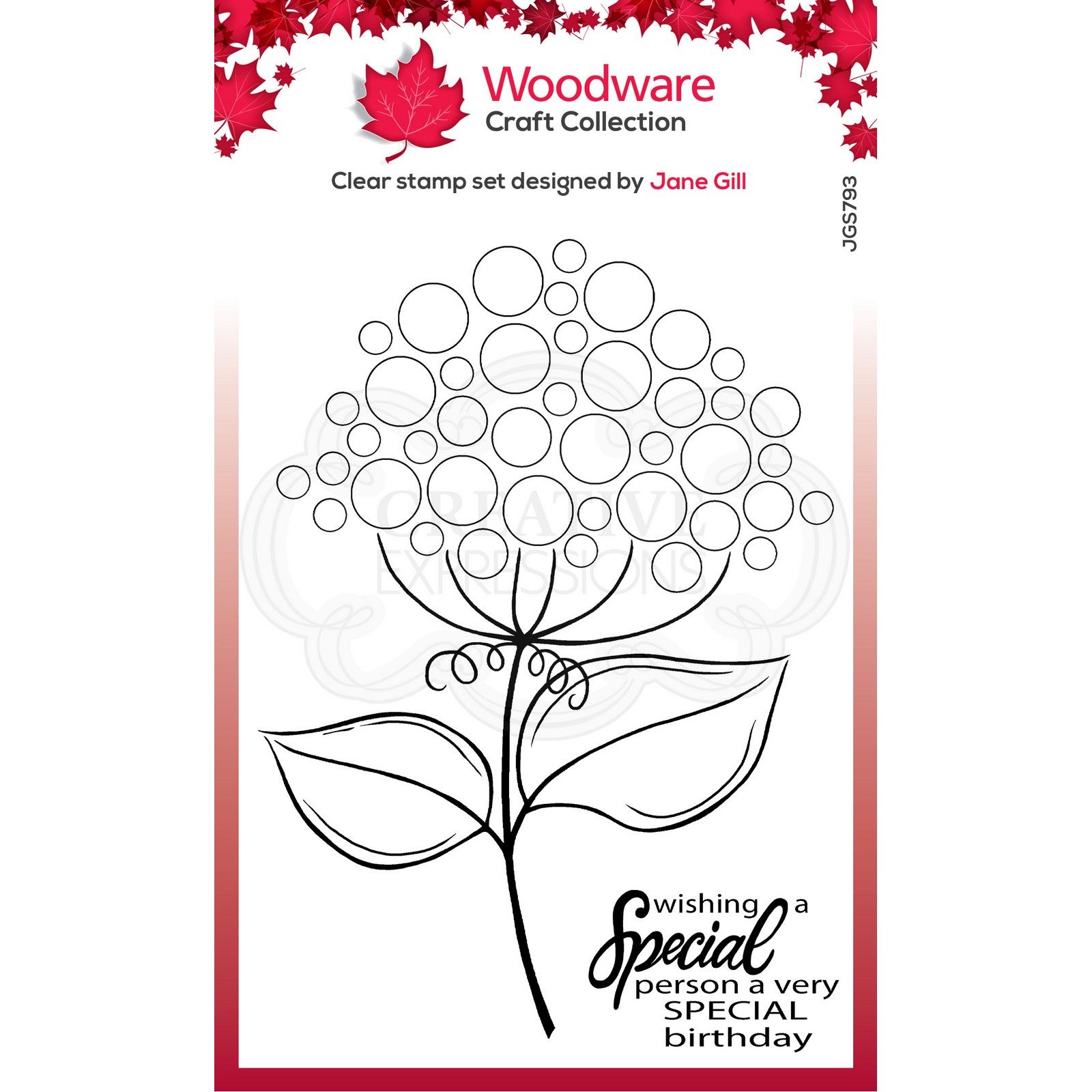 Woodware • Clear singles stamp bubble Bloom Suzie