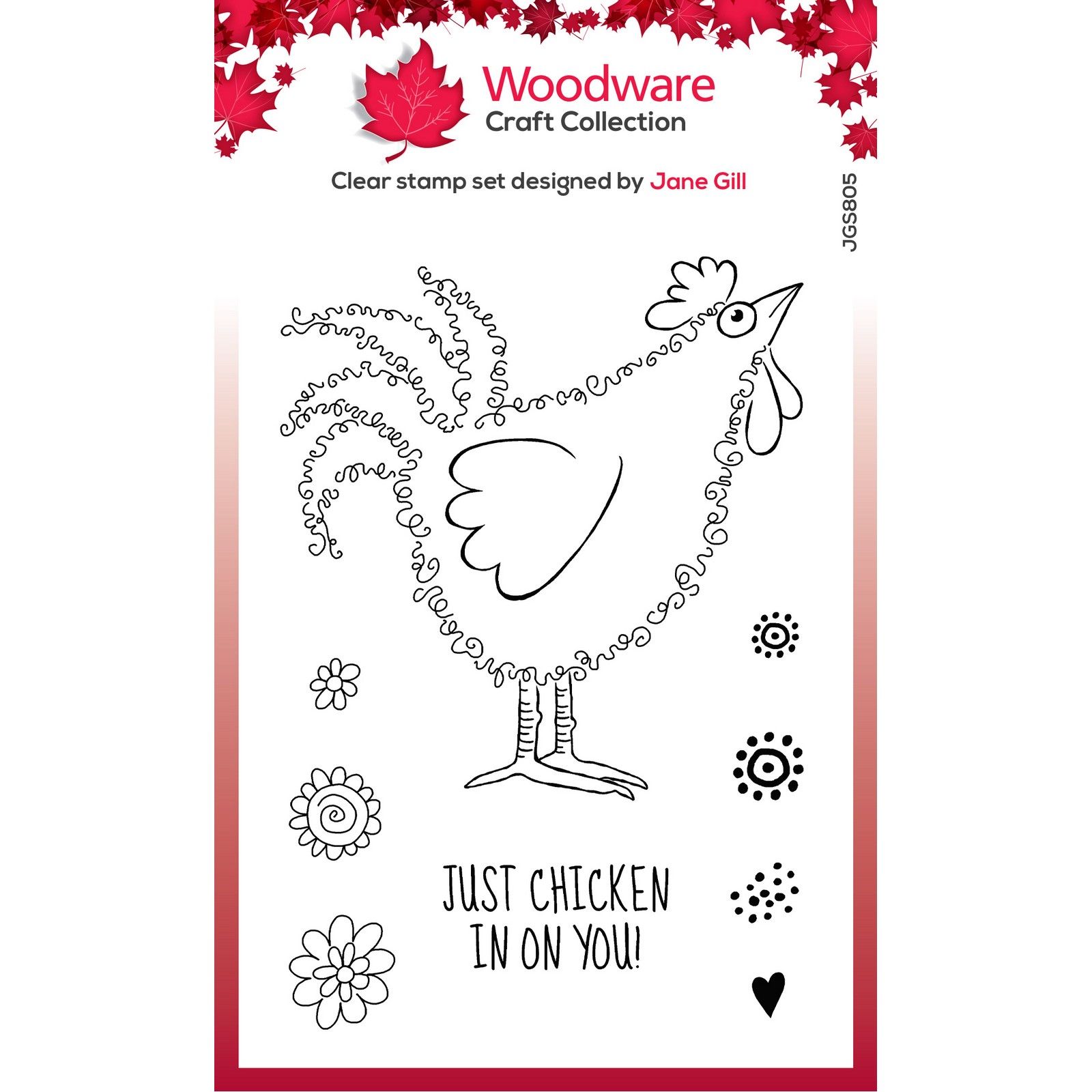 Woodware • Fuzzie friends Silikonstempel Clara the chicken